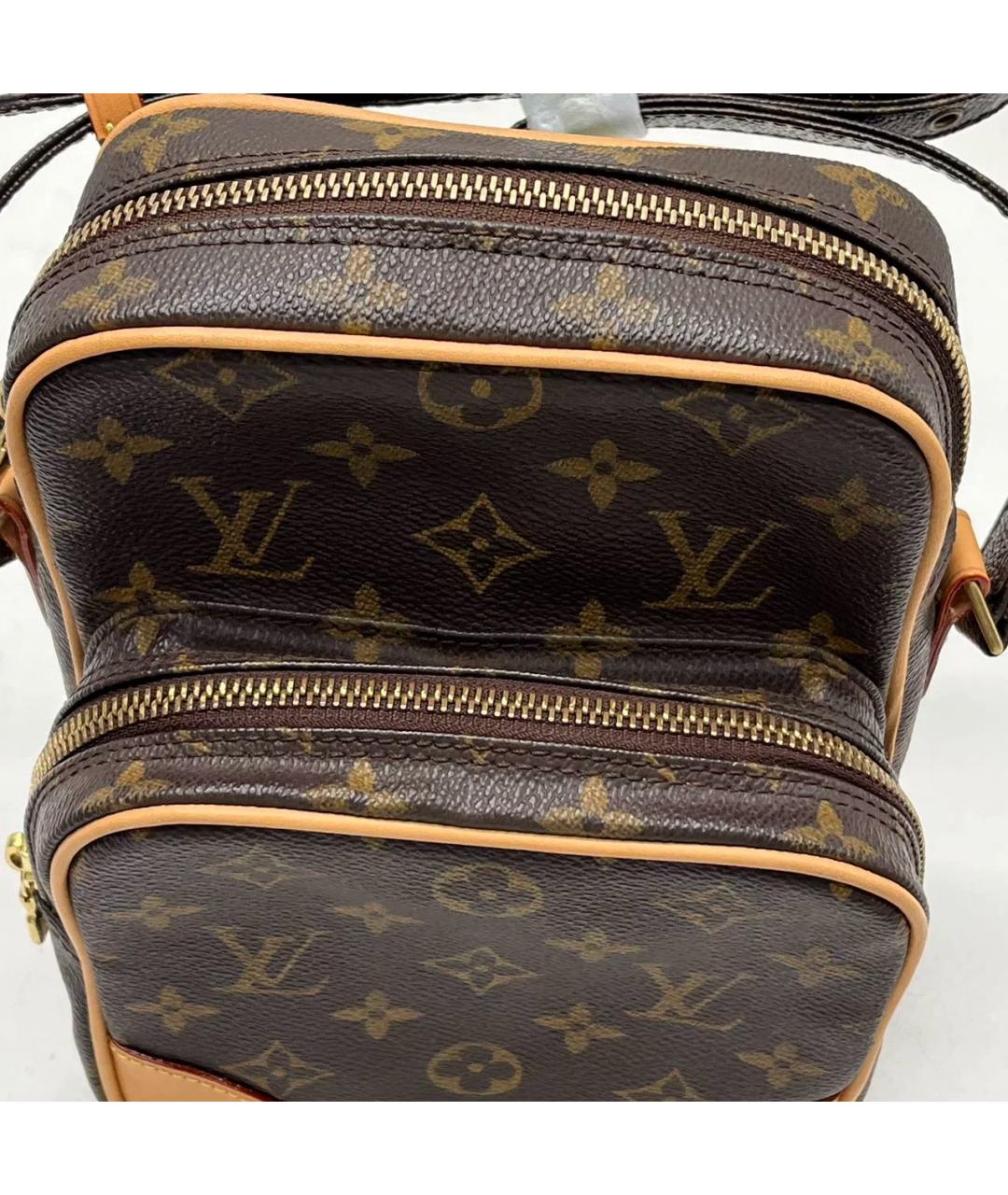 LOUIS VUITTON Коричневая кожаная сумка на плечо, фото 9