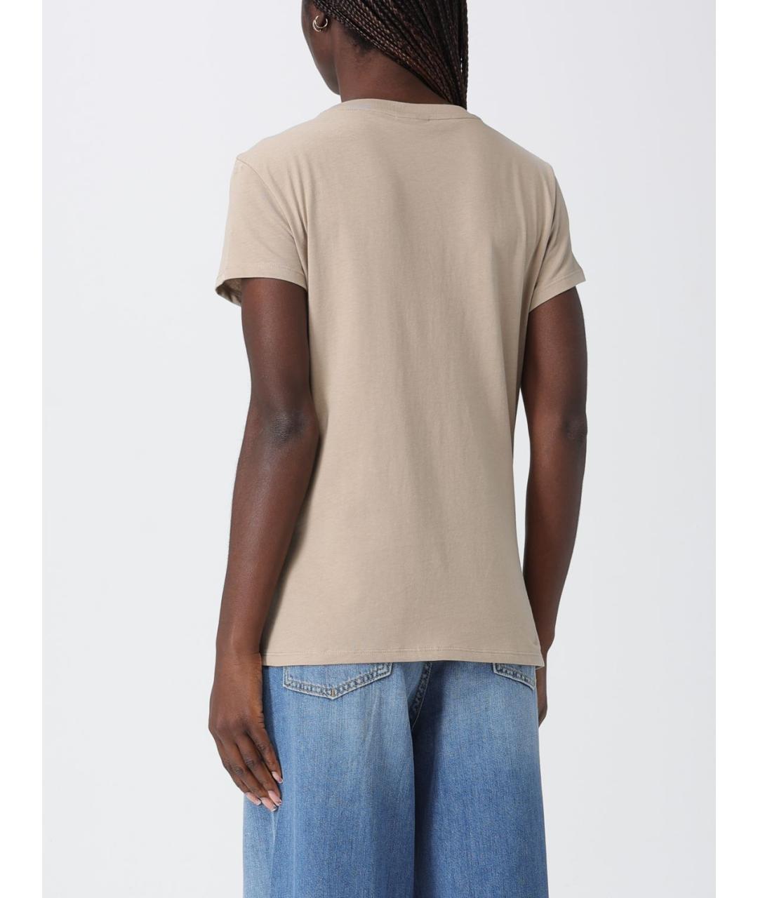 ARMANI EXCHANGE Бежевая хлопковая футболка, фото 2
