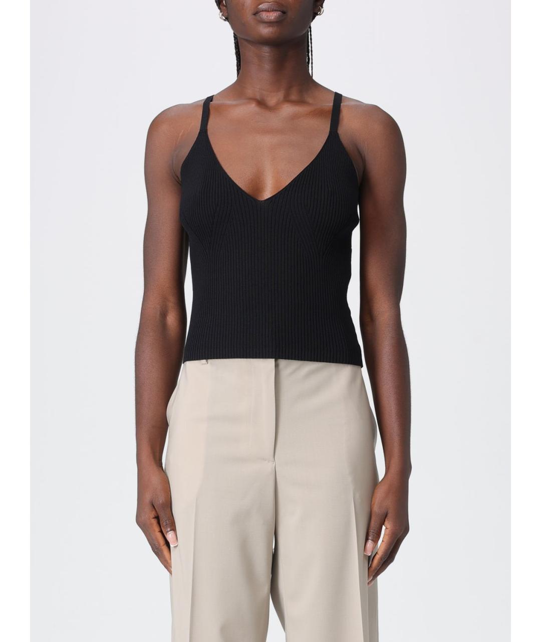 ARMANI EXCHANGE Черная вискозная майка, фото 4