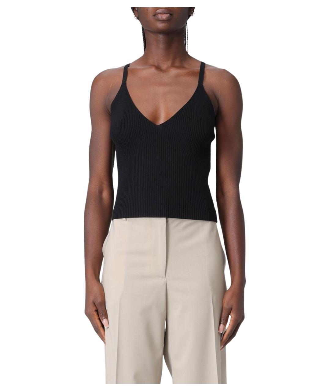 ARMANI EXCHANGE Черная вискозная майка, фото 1