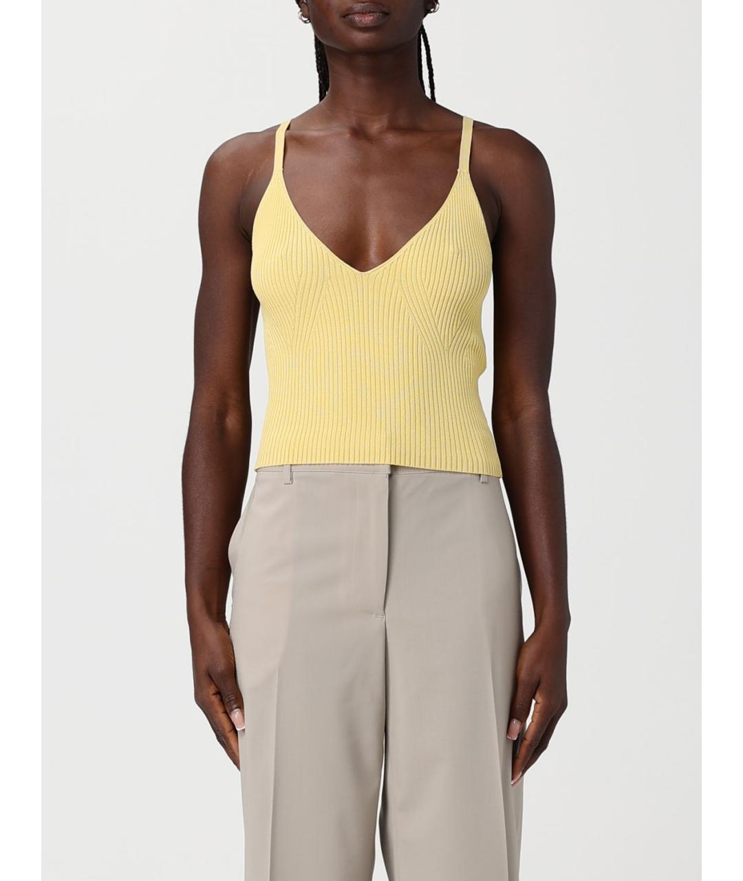 ARMANI EXCHANGE Желтая вискозная майка, фото 4