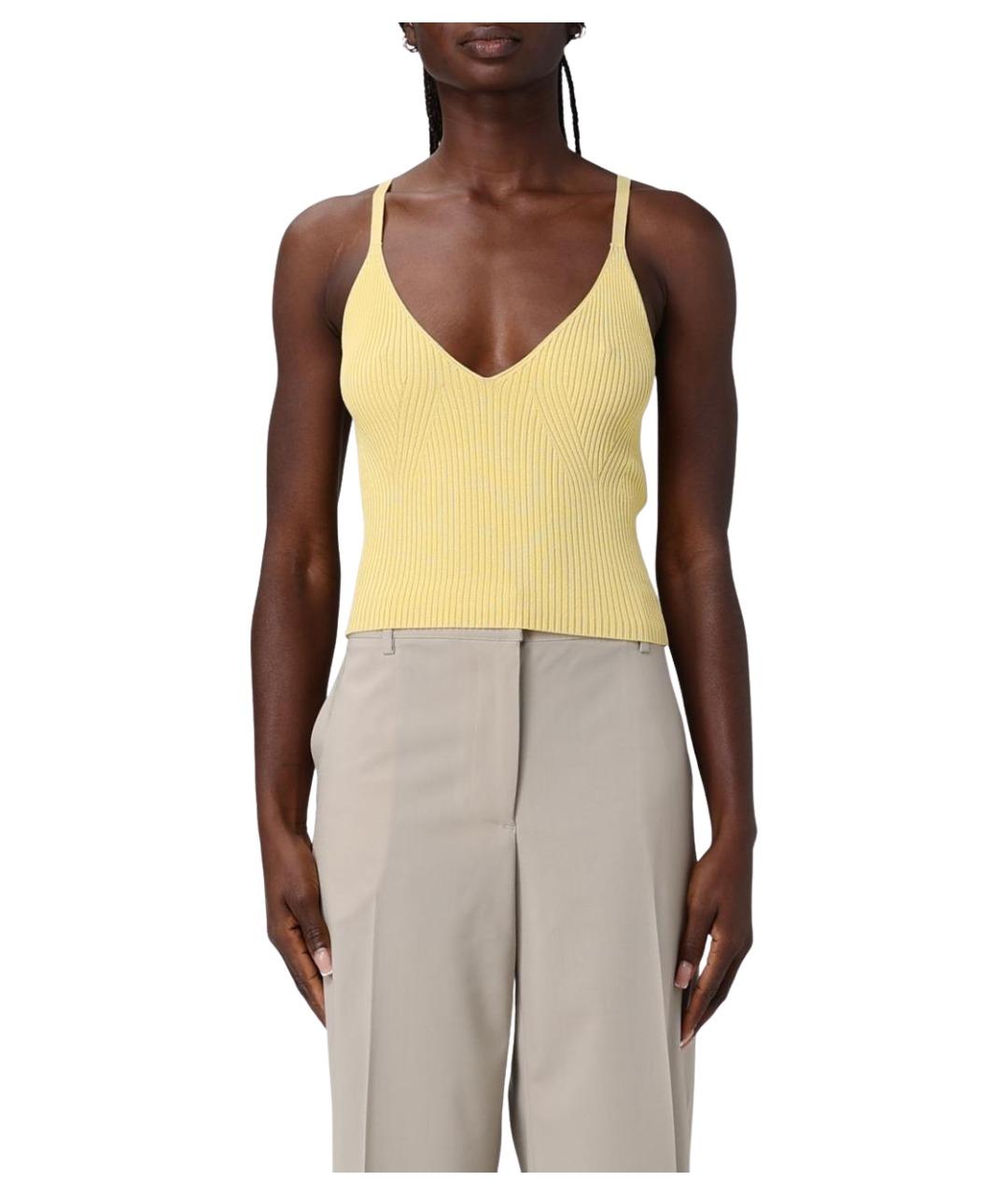 ARMANI EXCHANGE Желтая вискозная майка, фото 1