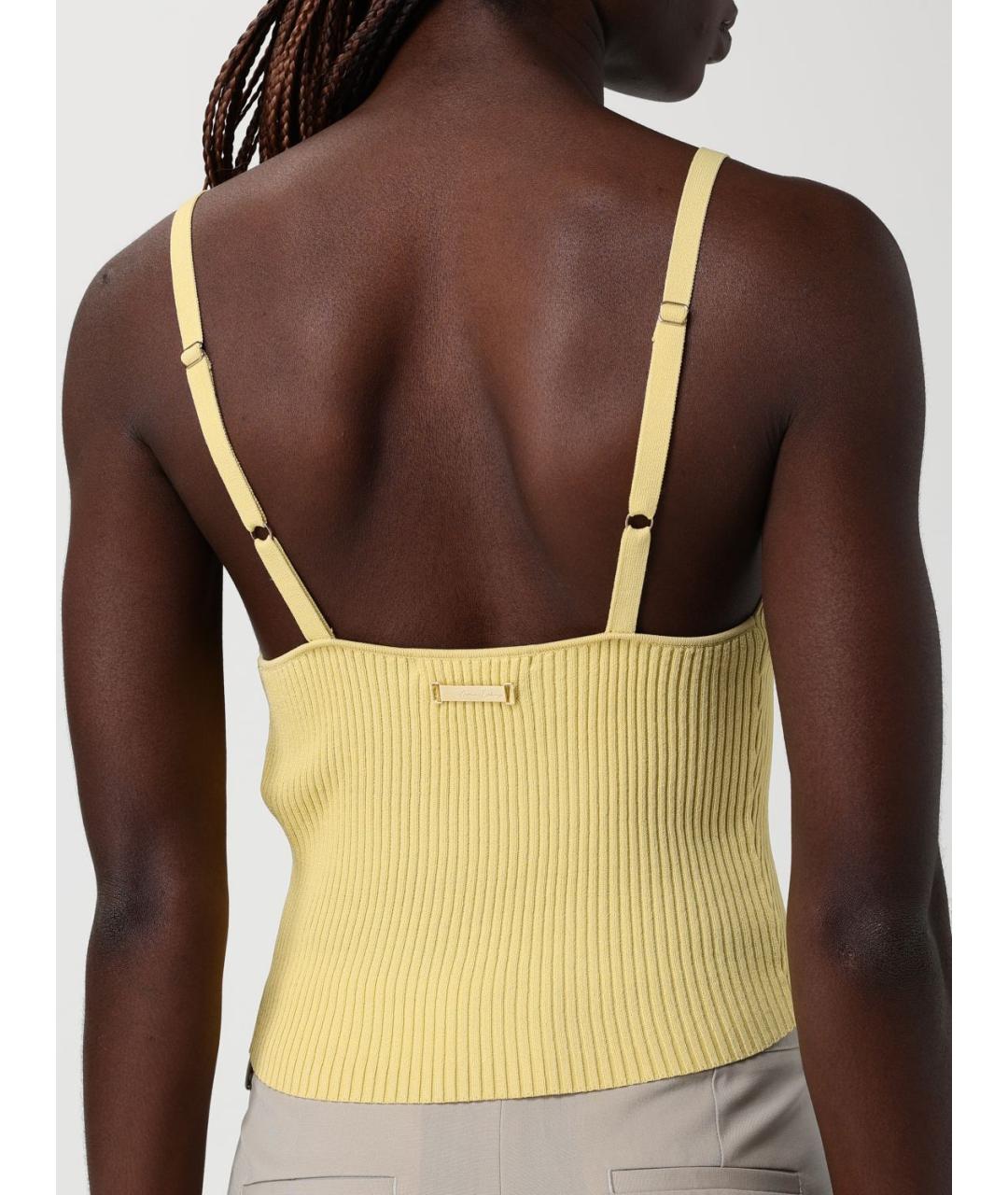 ARMANI EXCHANGE Желтая вискозная майка, фото 3