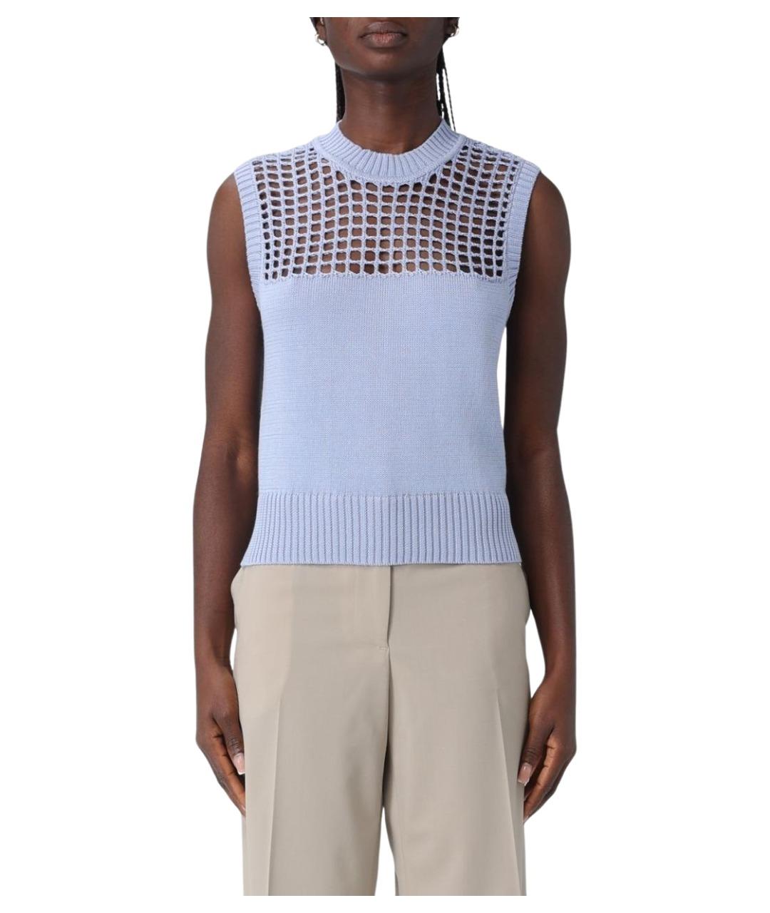 ARMANI EXCHANGE Голубая хлопковая майка, фото 1