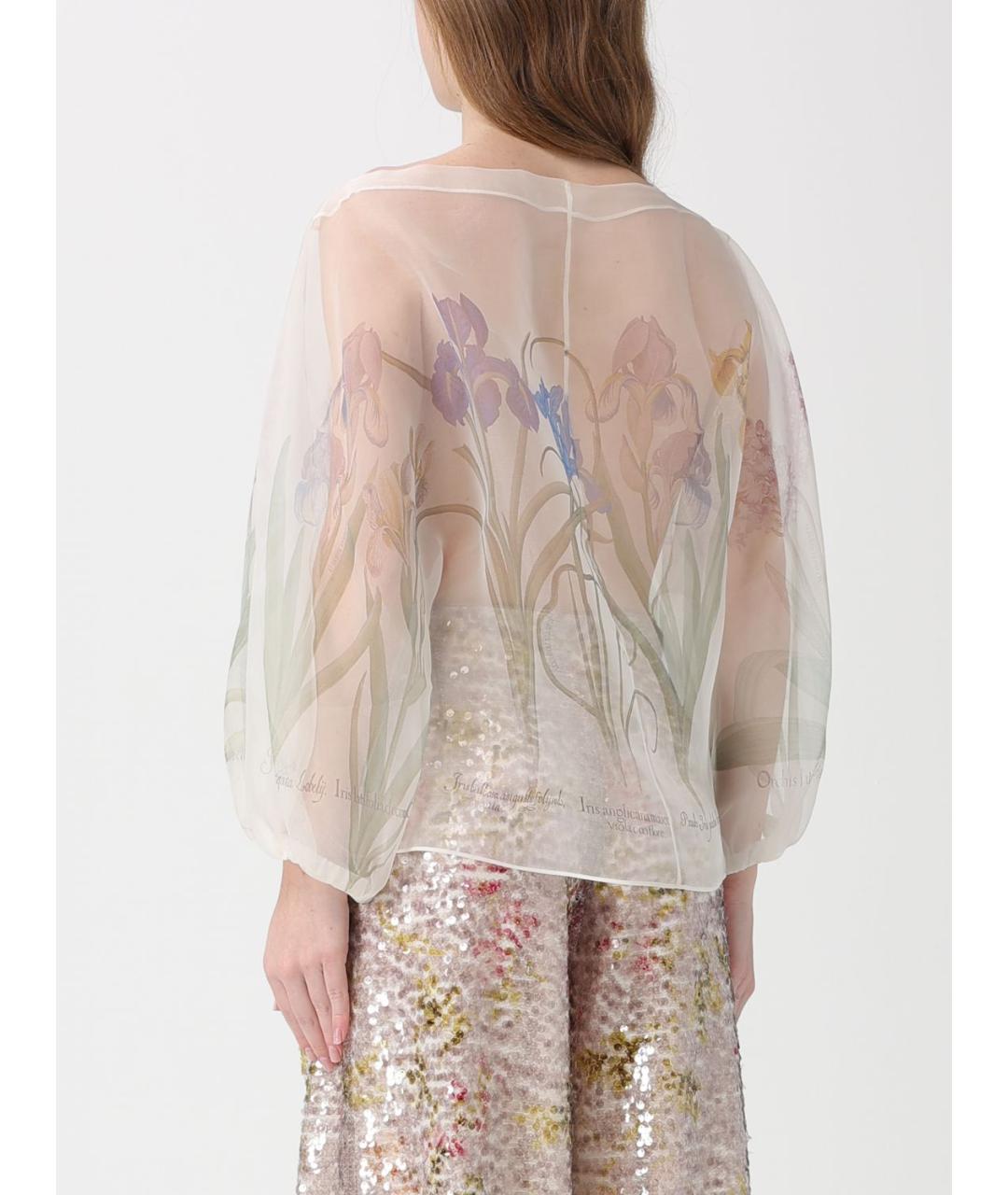 ALBERTA FERRETTI Бежевая шелковая блузы, фото 3
