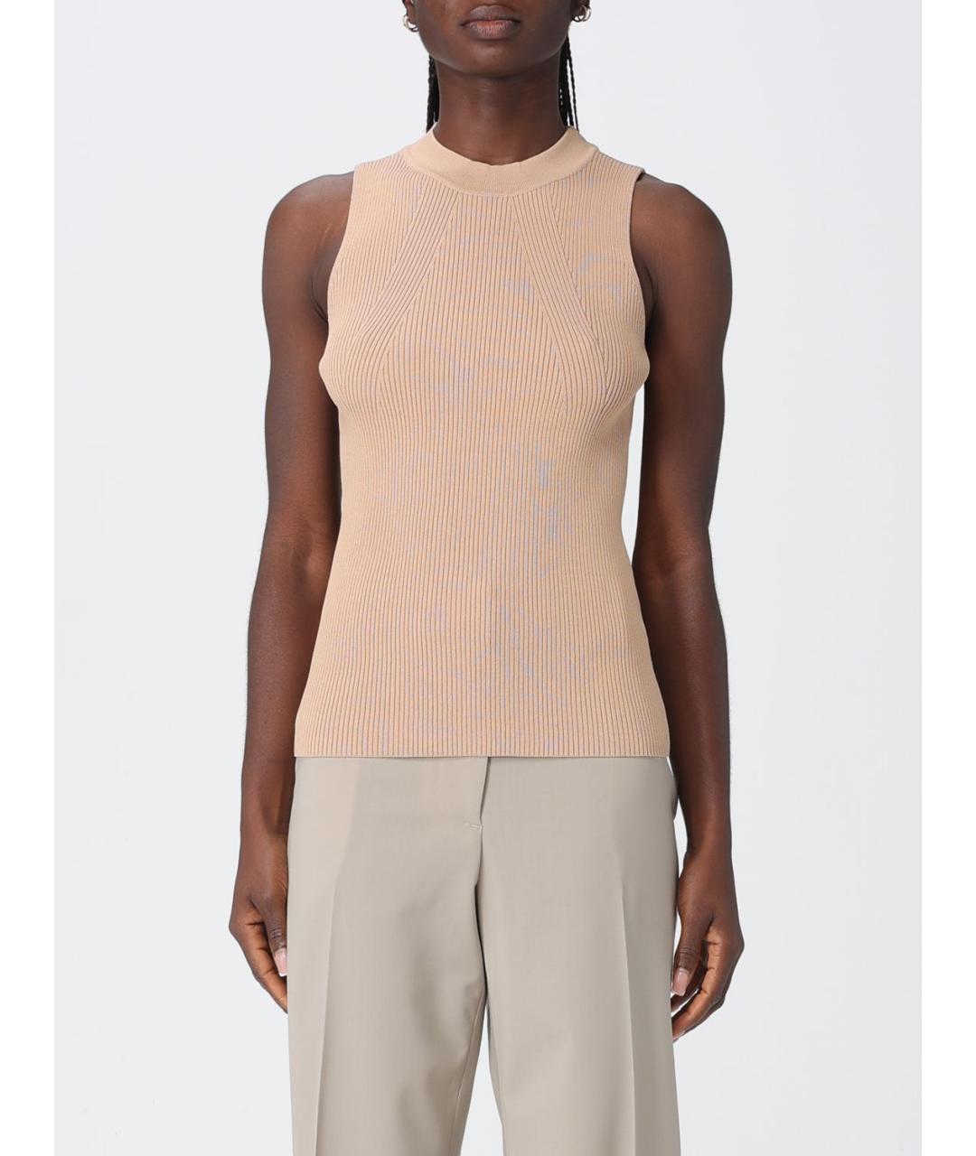 ARMANI EXCHANGE Бежевая вискозная майка, фото 4