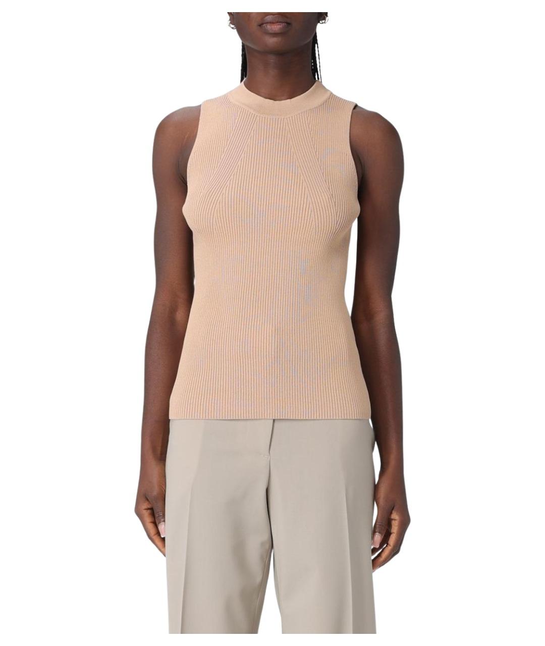 ARMANI EXCHANGE Бежевая вискозная майка, фото 1