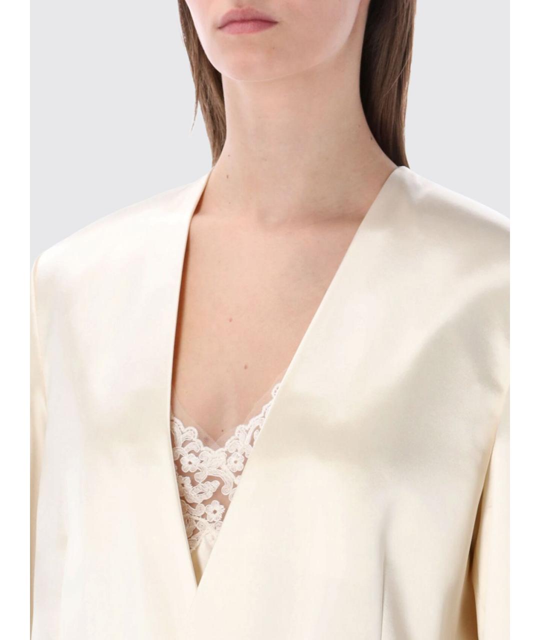 ALBERTA FERRETTI Бежевый вискозный жакет/пиджак, фото 3