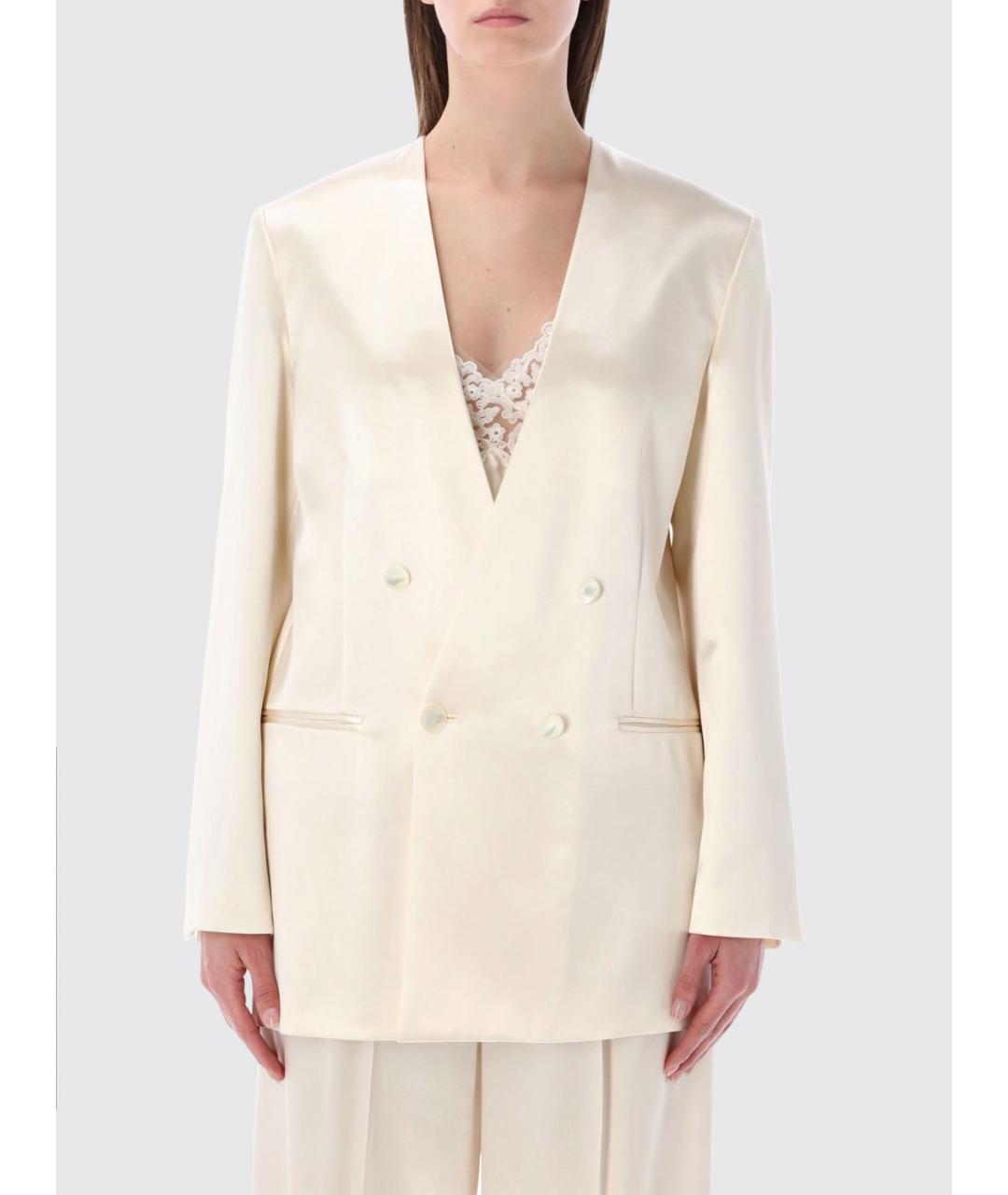 ALBERTA FERRETTI Бежевый вискозный жакет/пиджак, фото 4