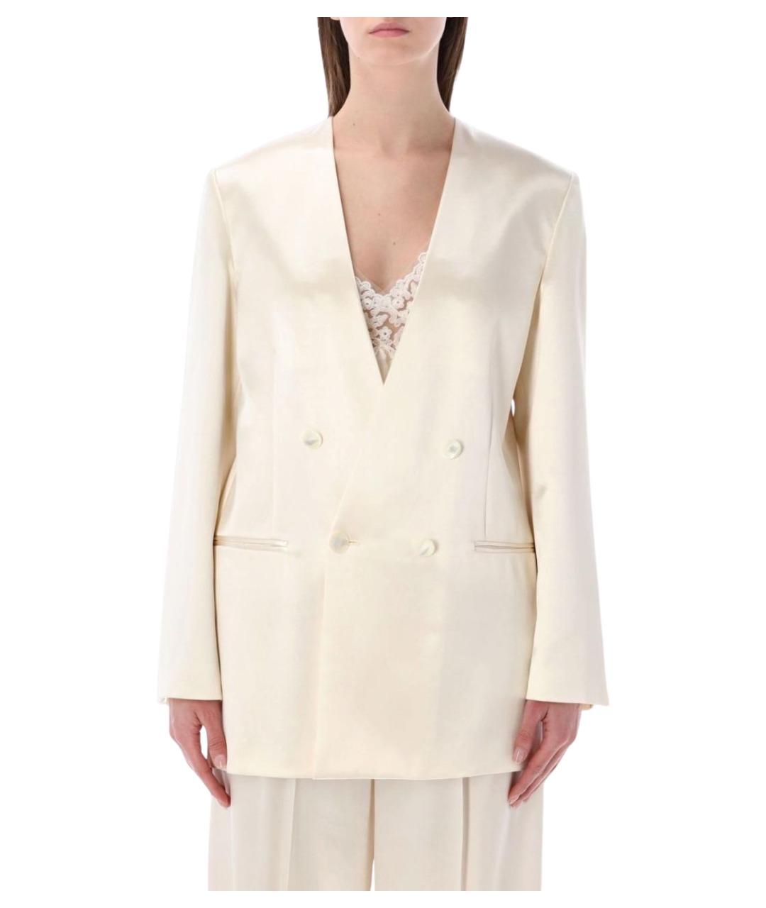 ALBERTA FERRETTI Бежевый вискозный жакет/пиджак, фото 1