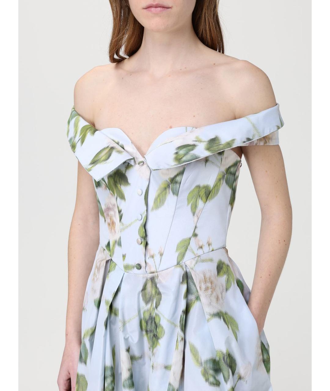 ANTONIO MARRAS Голубое полиэстеровое повседневное платье, фото 4