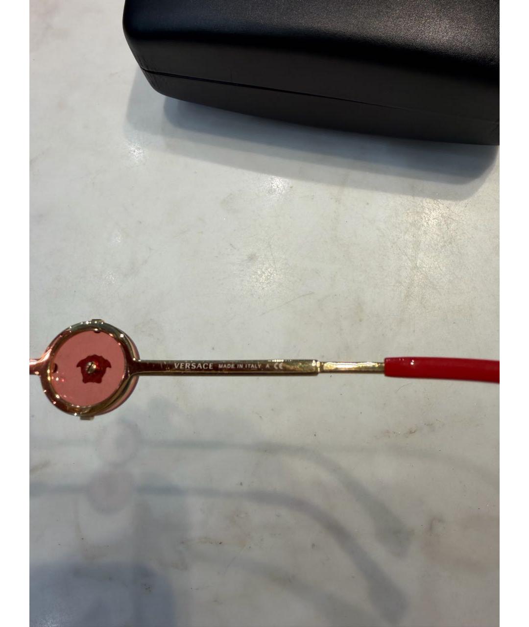VERSACE Красные пластиковые солнцезащитные очки, фото 3