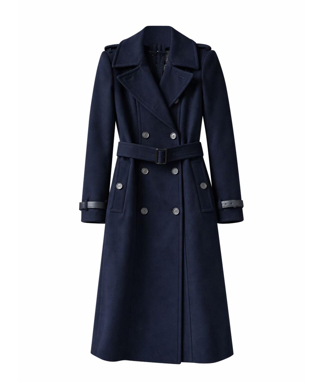 BURBERRY Темно-синее шерстяное пальто, фото 10