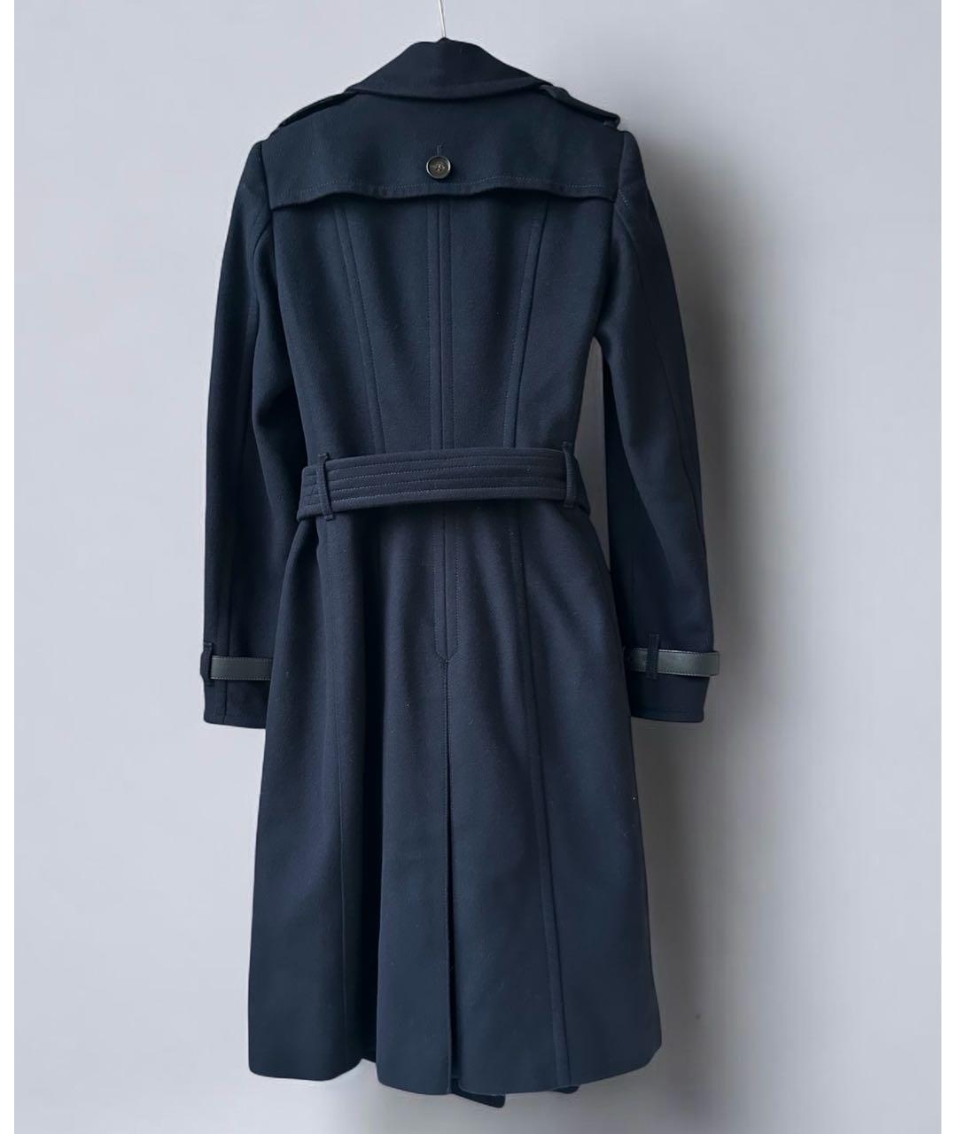 BURBERRY Темно-синее шерстяное пальто, фото 3