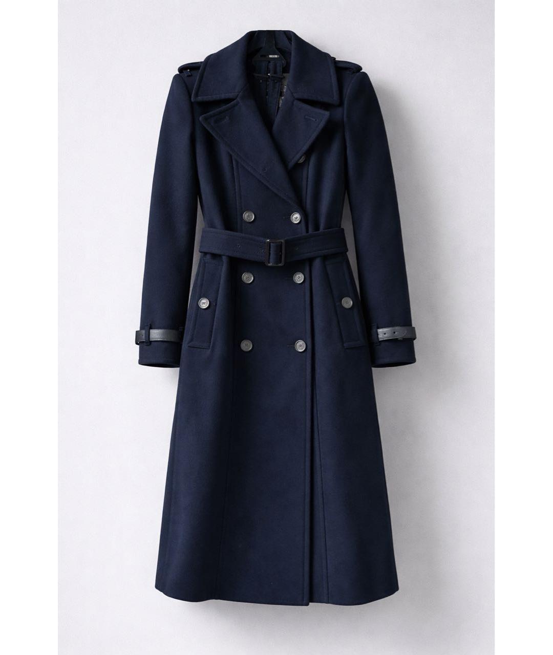 BURBERRY Темно-синее шерстяное пальто, фото 9