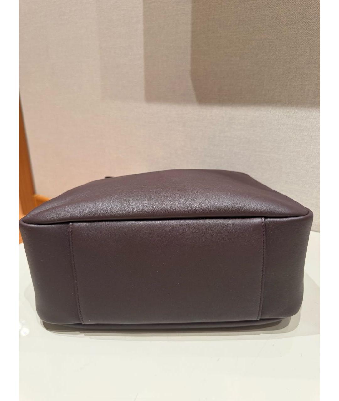 SAINT LAURENT Бордовая кожаная сумка через плечо, фото 4