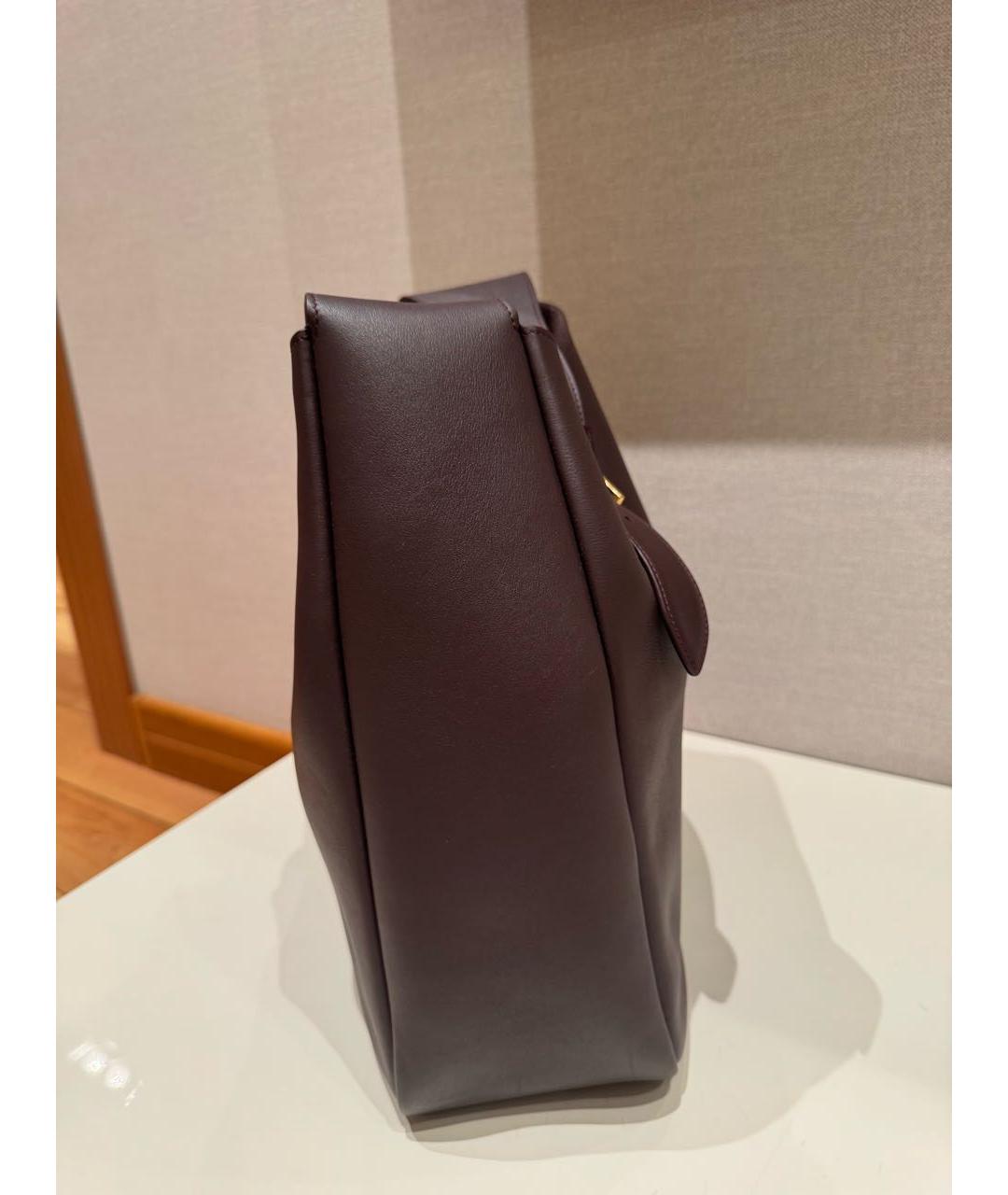 SAINT LAURENT Бордовая кожаная сумка через плечо, фото 3