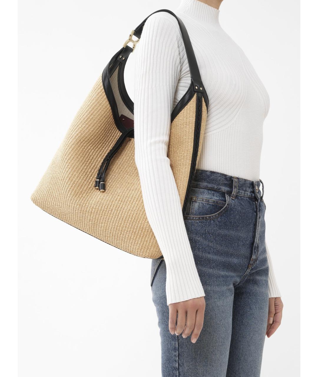 CHLOE Бежевая пелетеная сумка тоут, фото 2