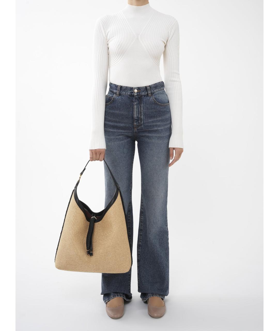 CHLOE Бежевая пелетеная сумка тоут, фото 7