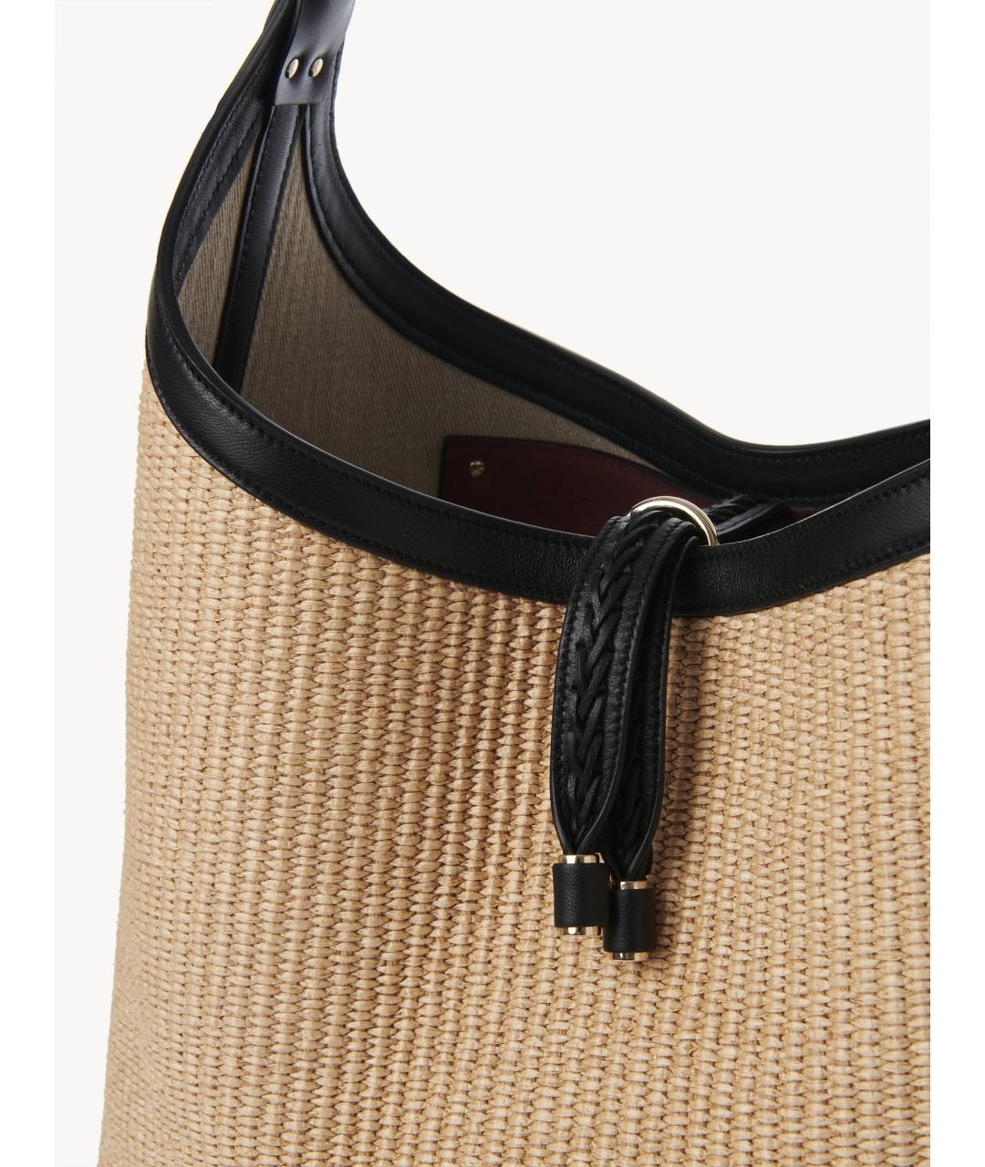 CHLOE Бежевая пелетеная сумка тоут, фото 5