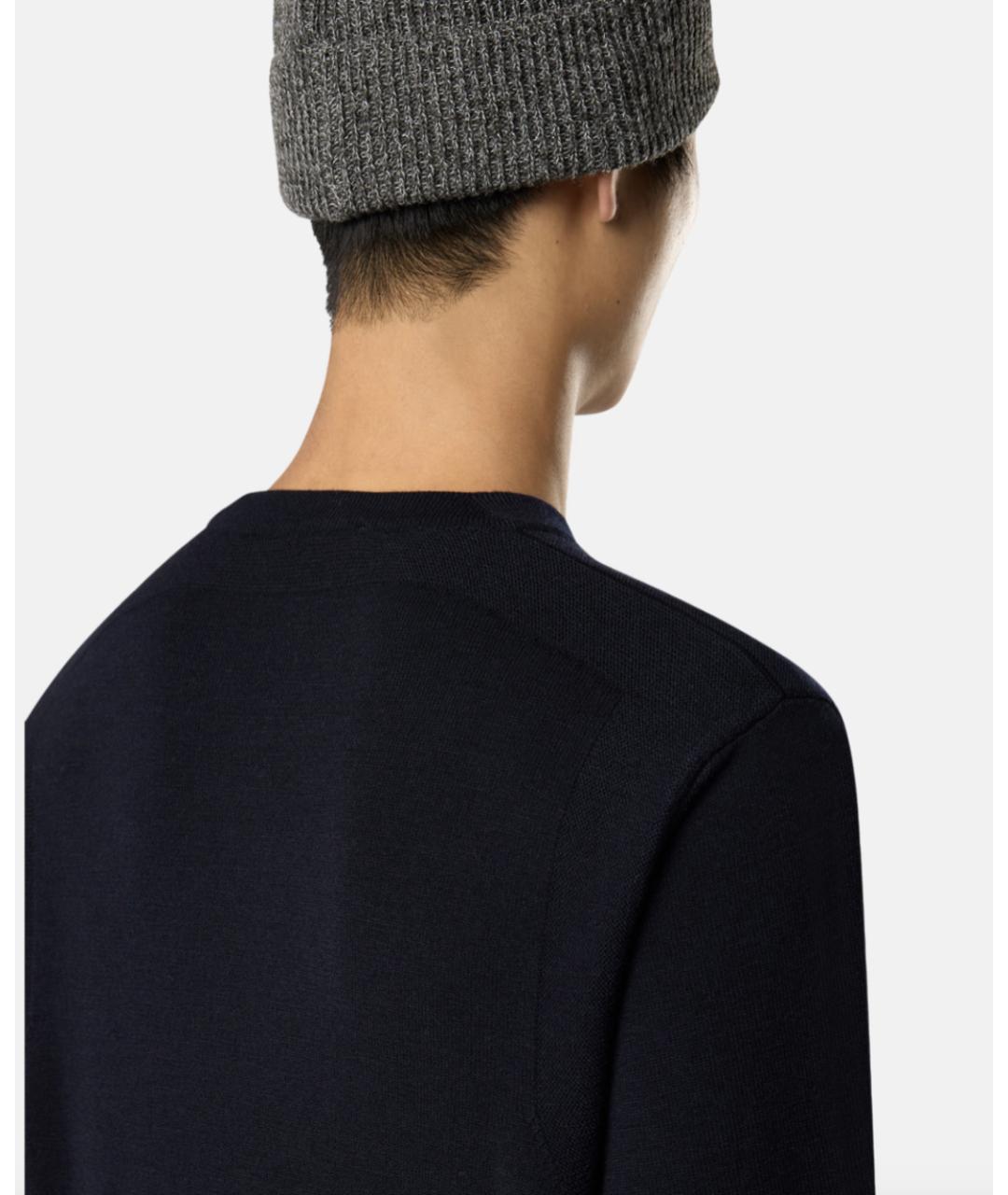 STONE ISLAND Темно-синий шерстяной джемпер / свитер, фото 3