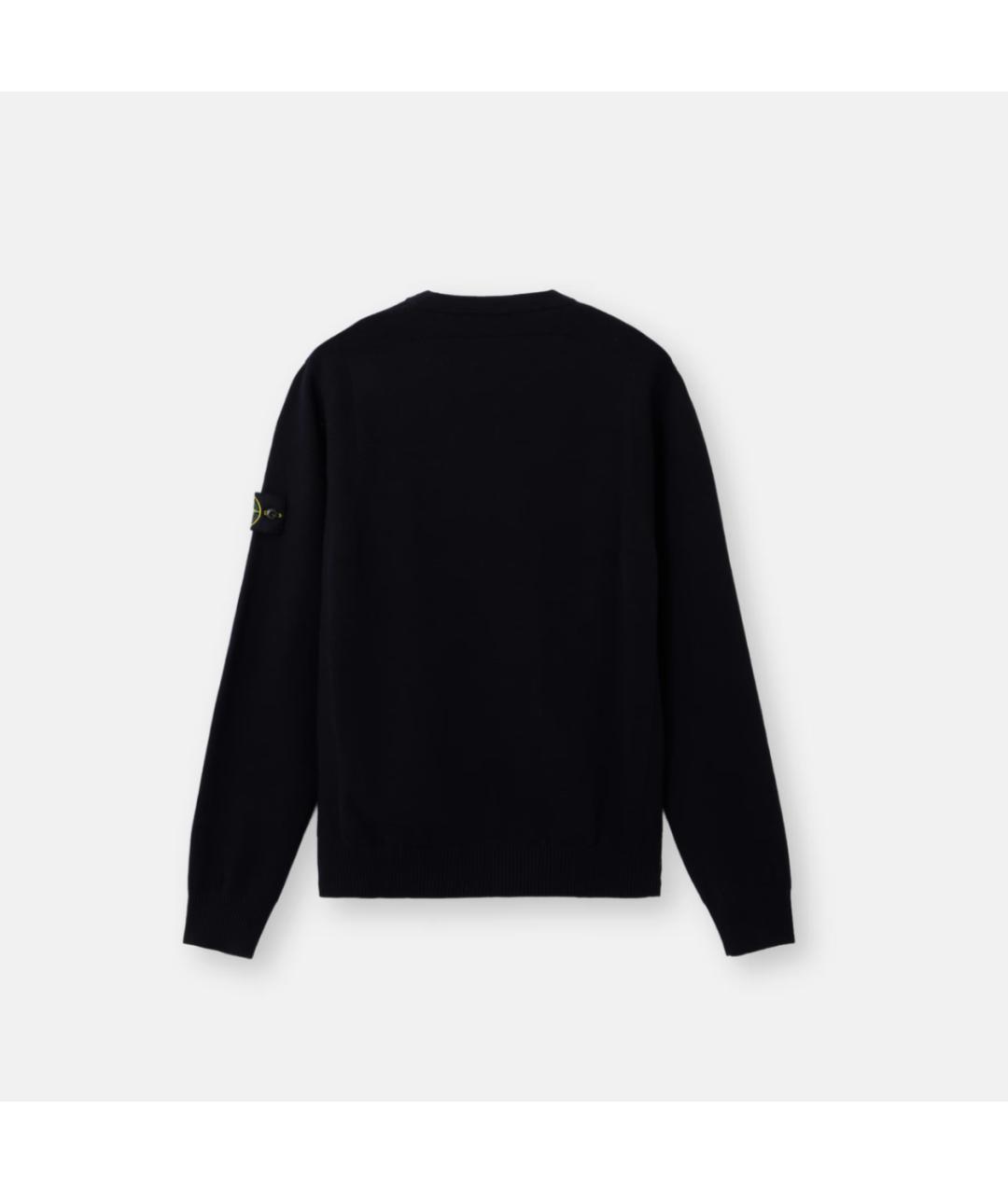 STONE ISLAND Темно-синий шерстяной джемпер / свитер, фото 5