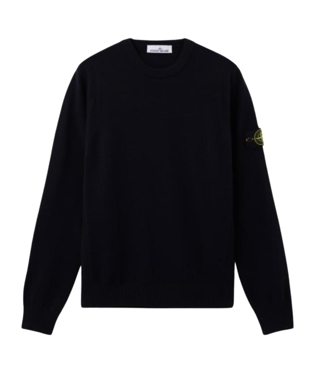 STONE ISLAND Темно-синий шерстяной джемпер / свитер, фото 1