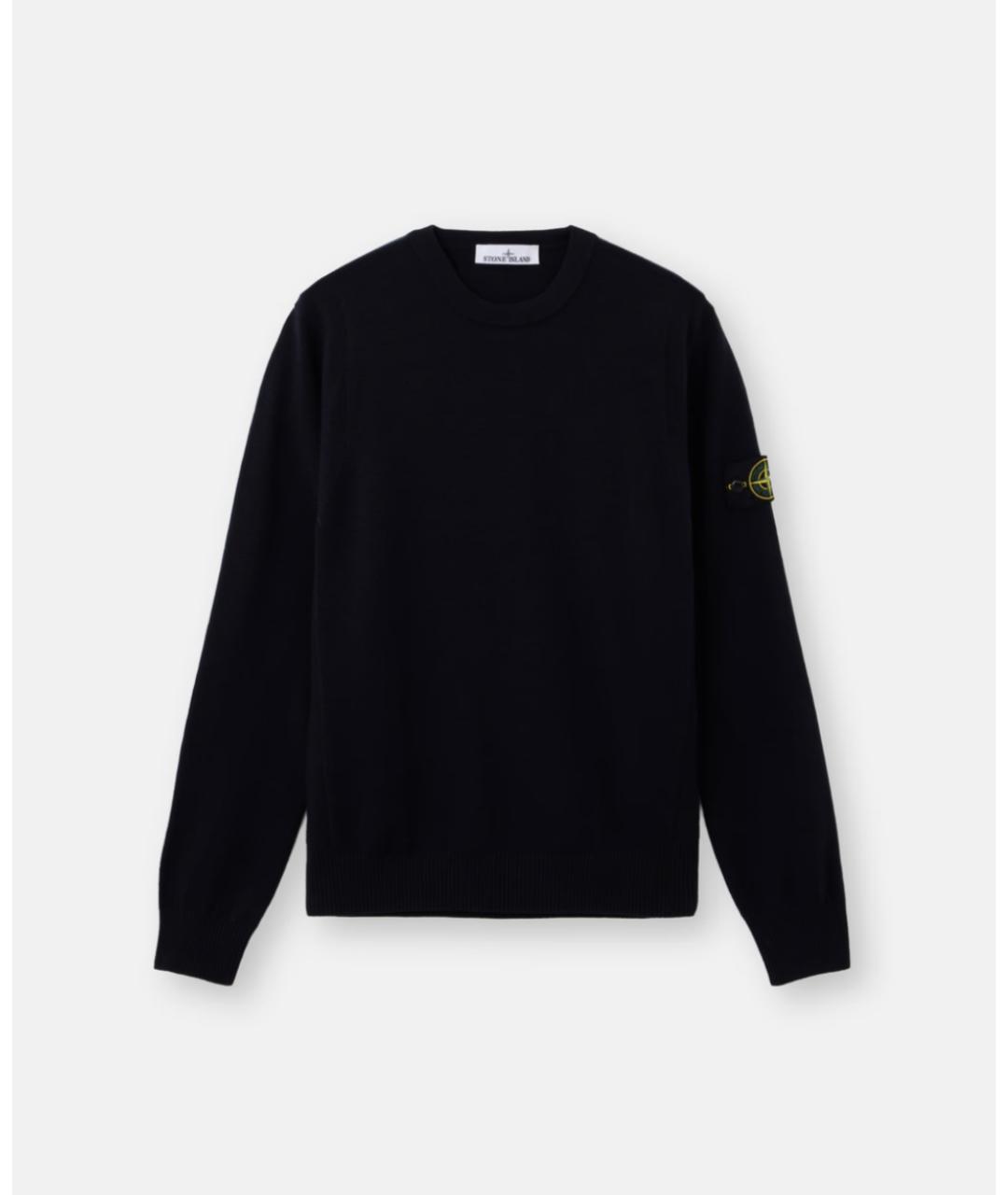 STONE ISLAND Темно-синий шерстяной джемпер / свитер, фото 6