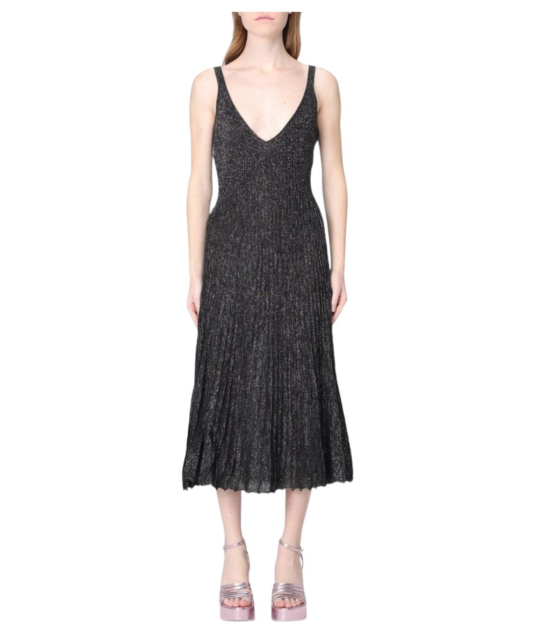 MOSCHINO JEANS Черное вискозное коктейльное платье, фото 1