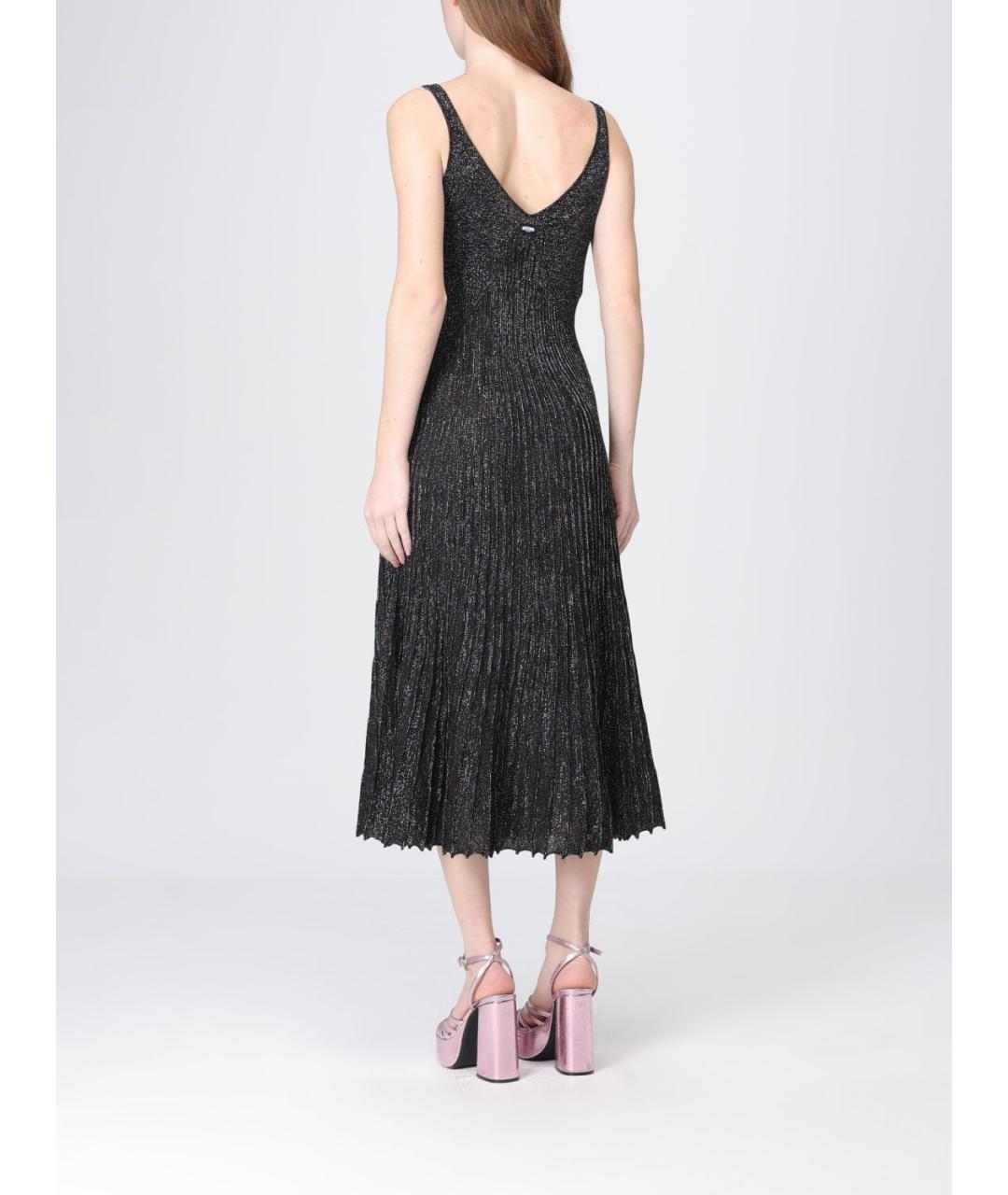 MOSCHINO JEANS Черное вискозное коктейльное платье, фото 2