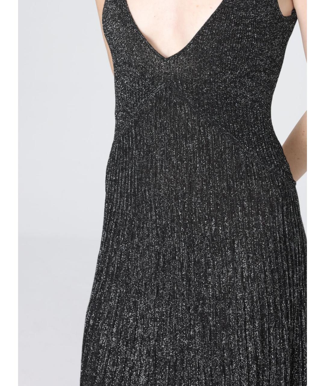 MOSCHINO JEANS Черное вискозное коктейльное платье, фото 3