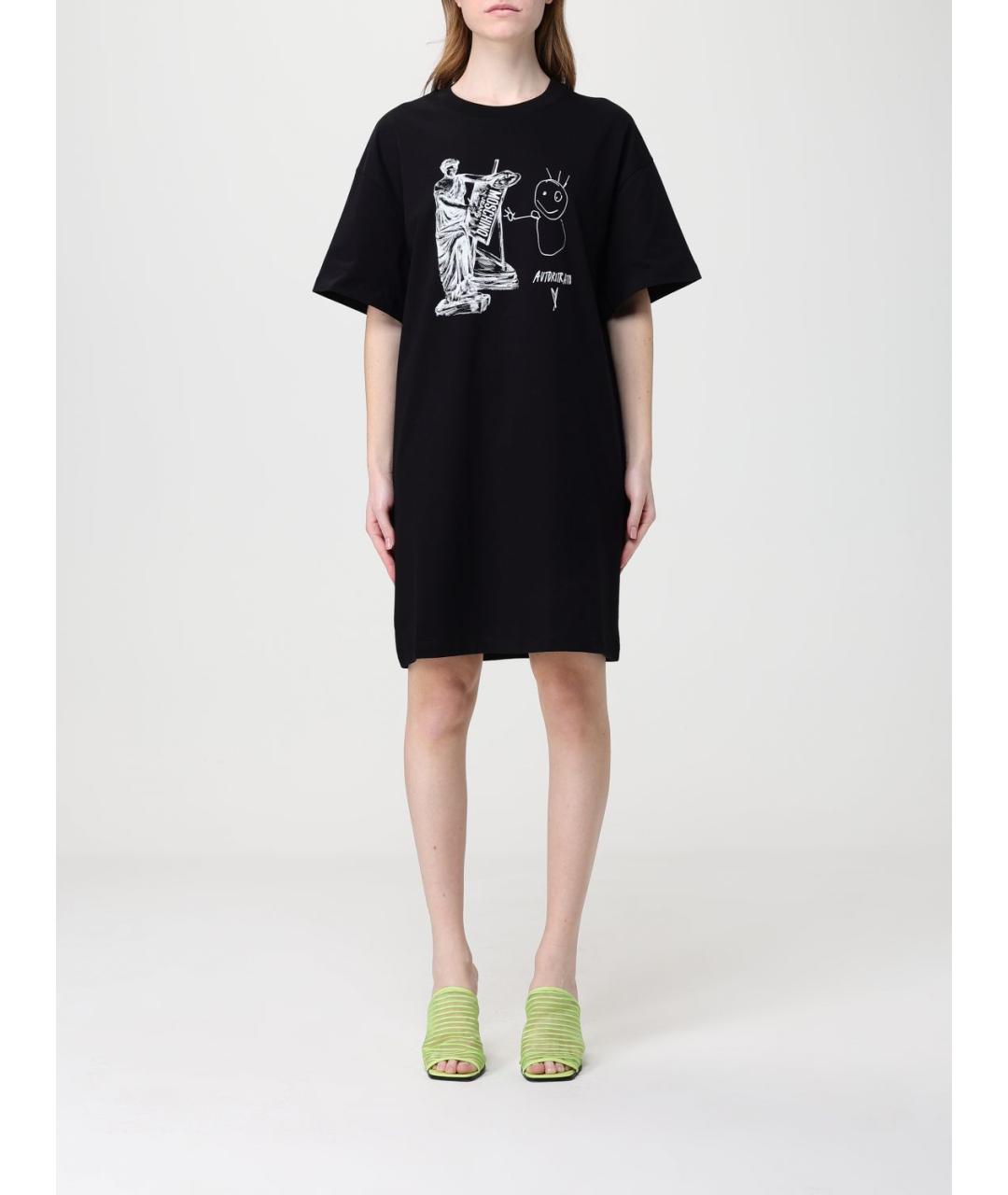 MOSCHINO JEANS Черное хлопковое повседневное платье, фото 4