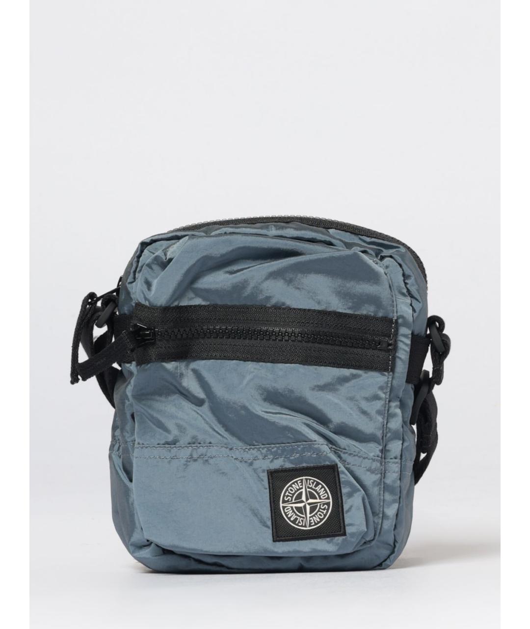 STONE ISLAND Синяя сумка на плечо из искусственной кожи, фото 4