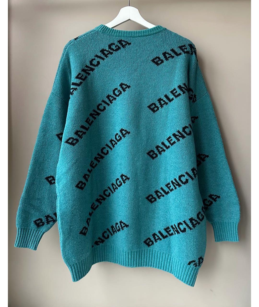 BALENCIAGA Зеленый шерстяной джемпер / свитер, фото 3