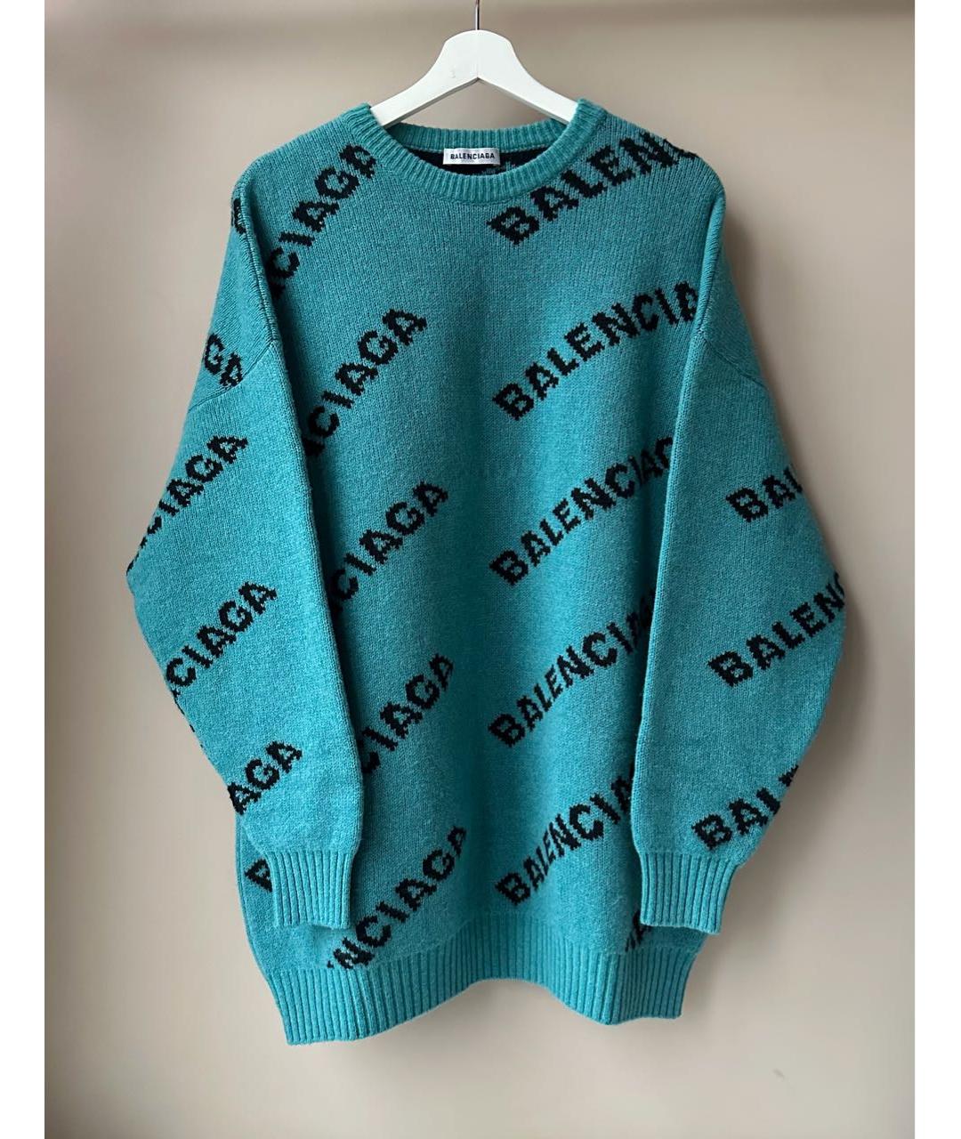 BALENCIAGA Зеленый шерстяной джемпер / свитер, фото 2