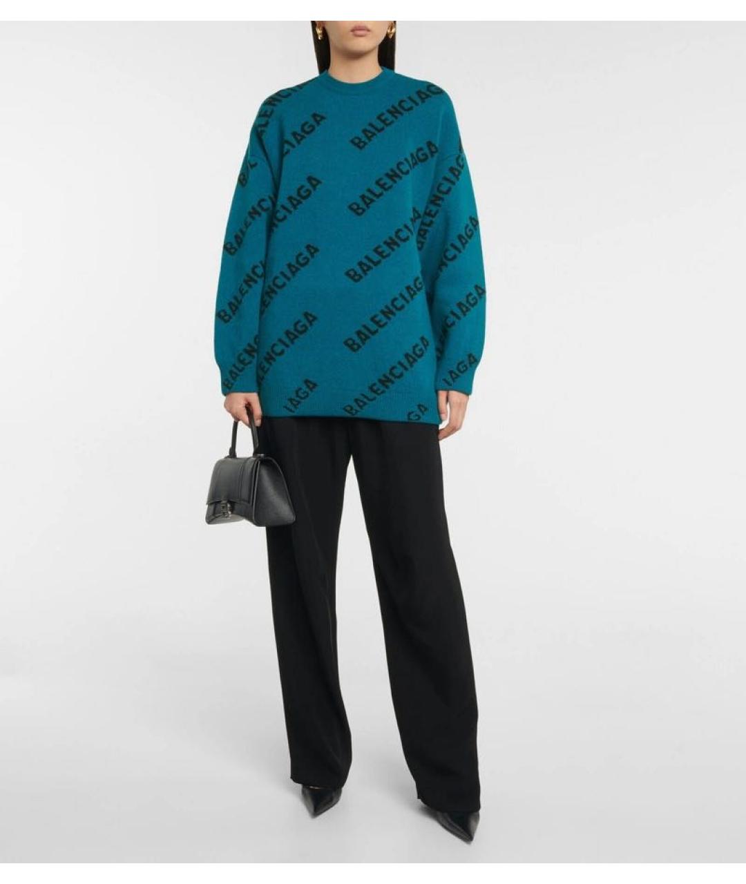 BALENCIAGA Зеленый шерстяной джемпер / свитер, фото 8