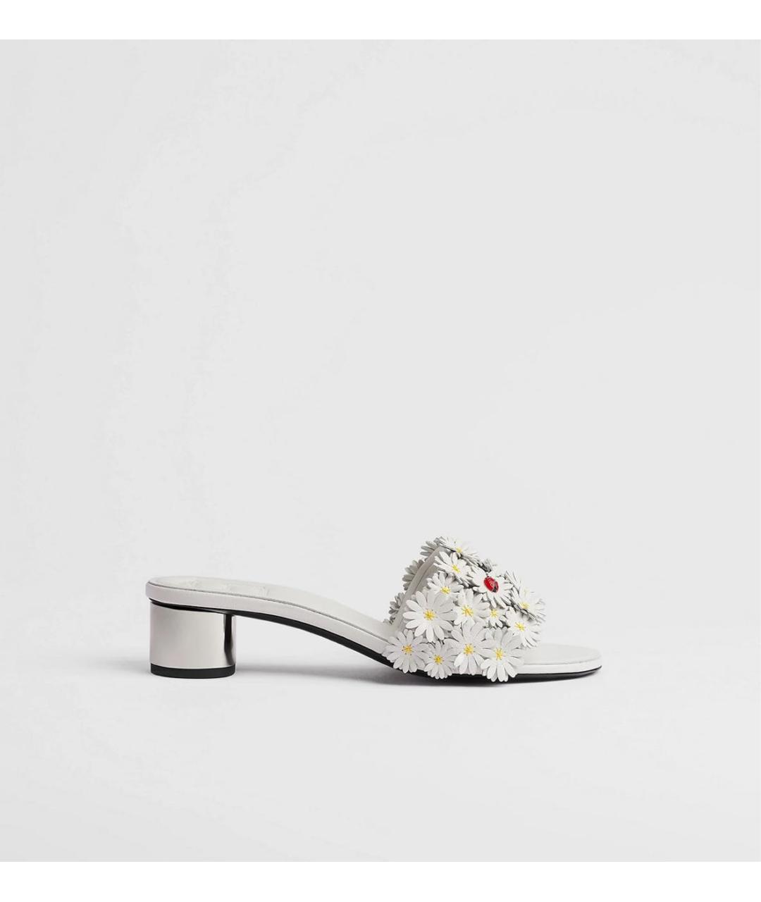 CHRISTIAN DIOR Белые кожаные мюли, фото 5