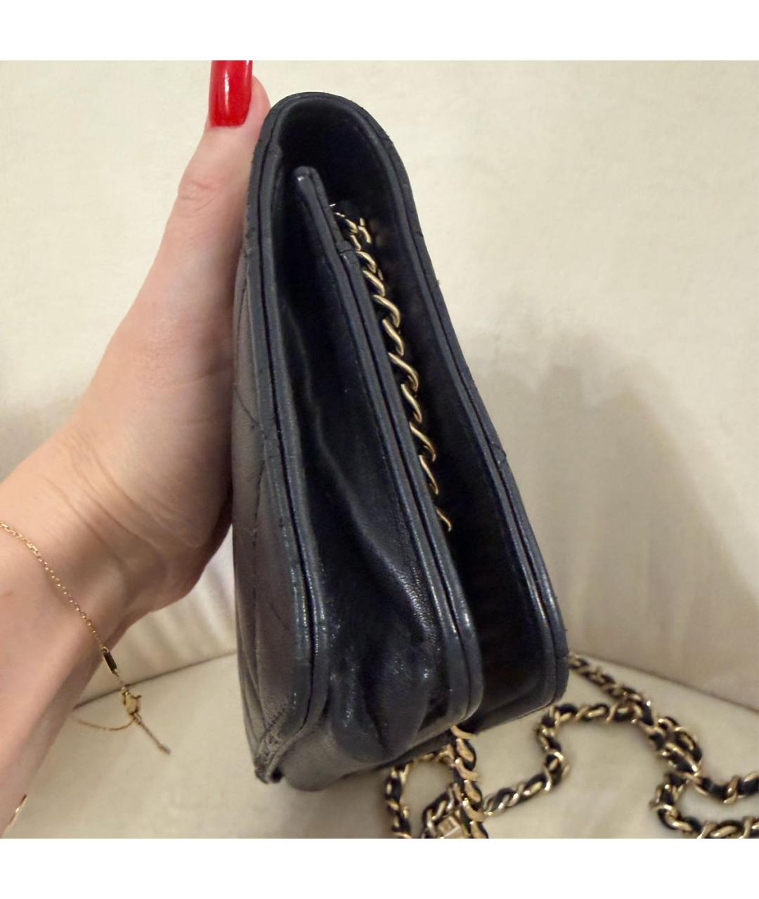 CHANEL Черная кожаная сумка через плечо, фото 6