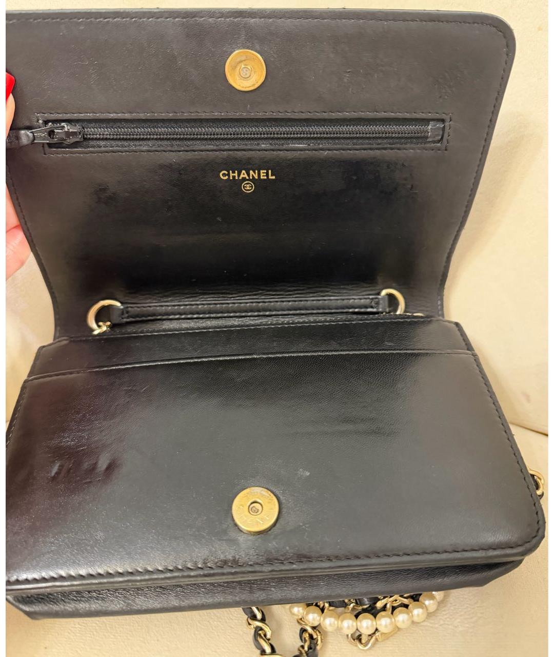 CHANEL Черная кожаная сумка через плечо, фото 8
