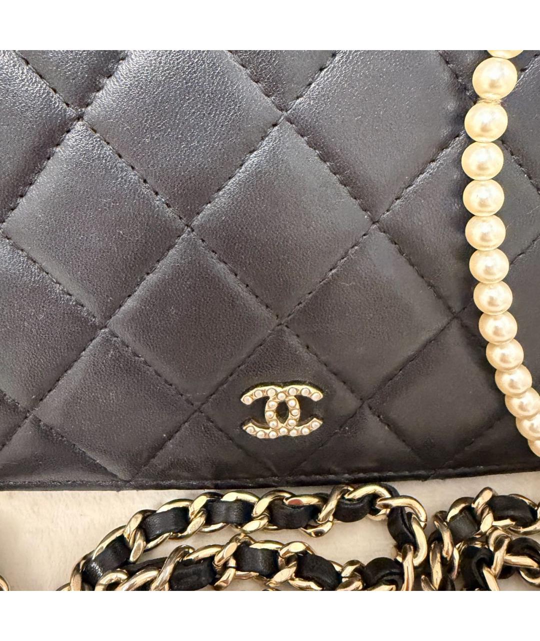 CHANEL Черная кожаная сумка через плечо, фото 5