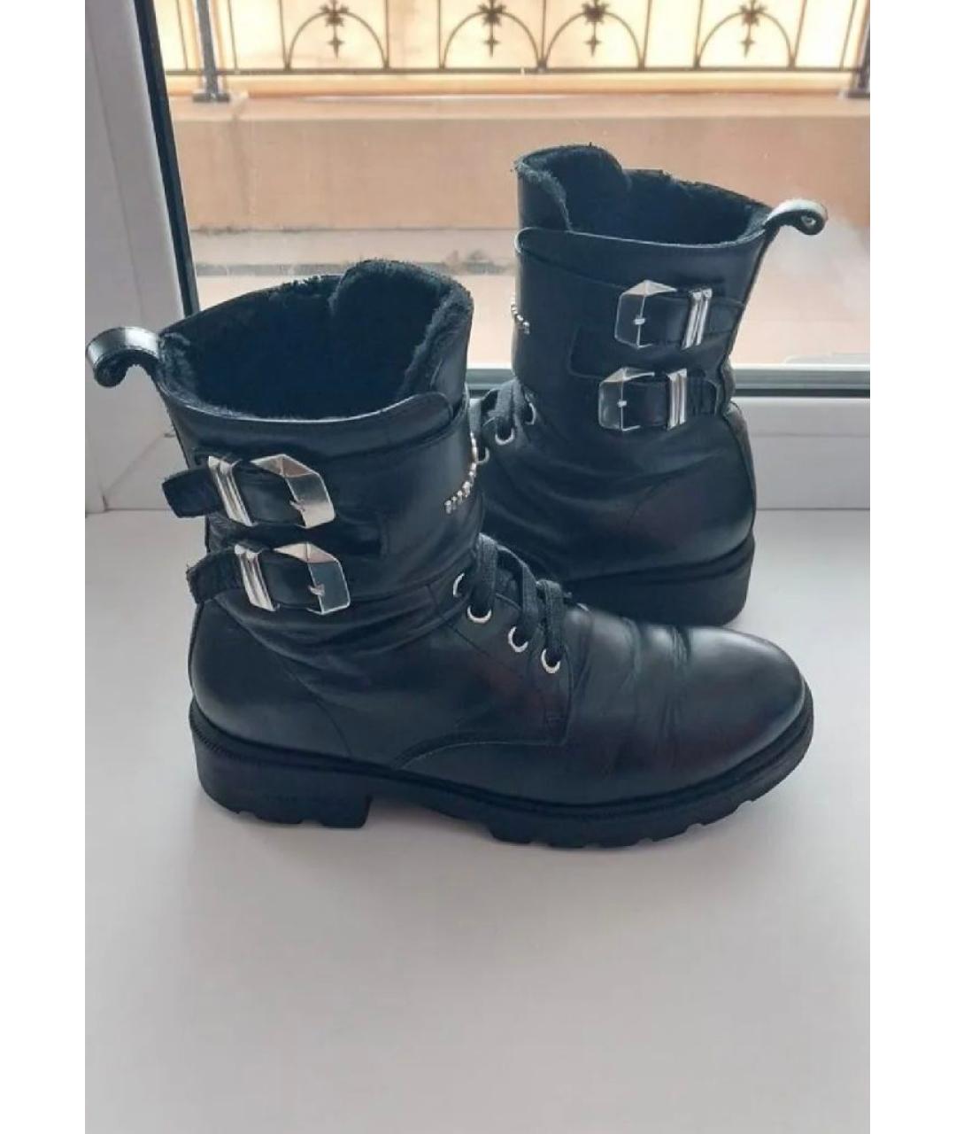 PHILIPP PLEIN Черные кожаные ботинки, фото 10