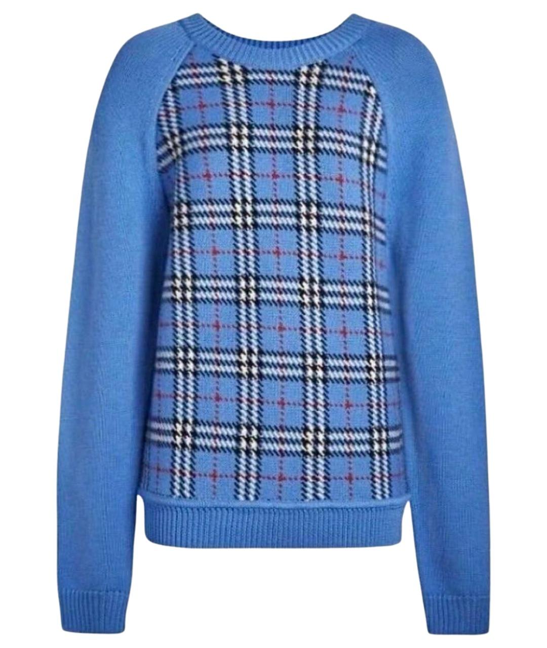 BURBERRY Голубой шерстяной джемпер / свитер, фото 1