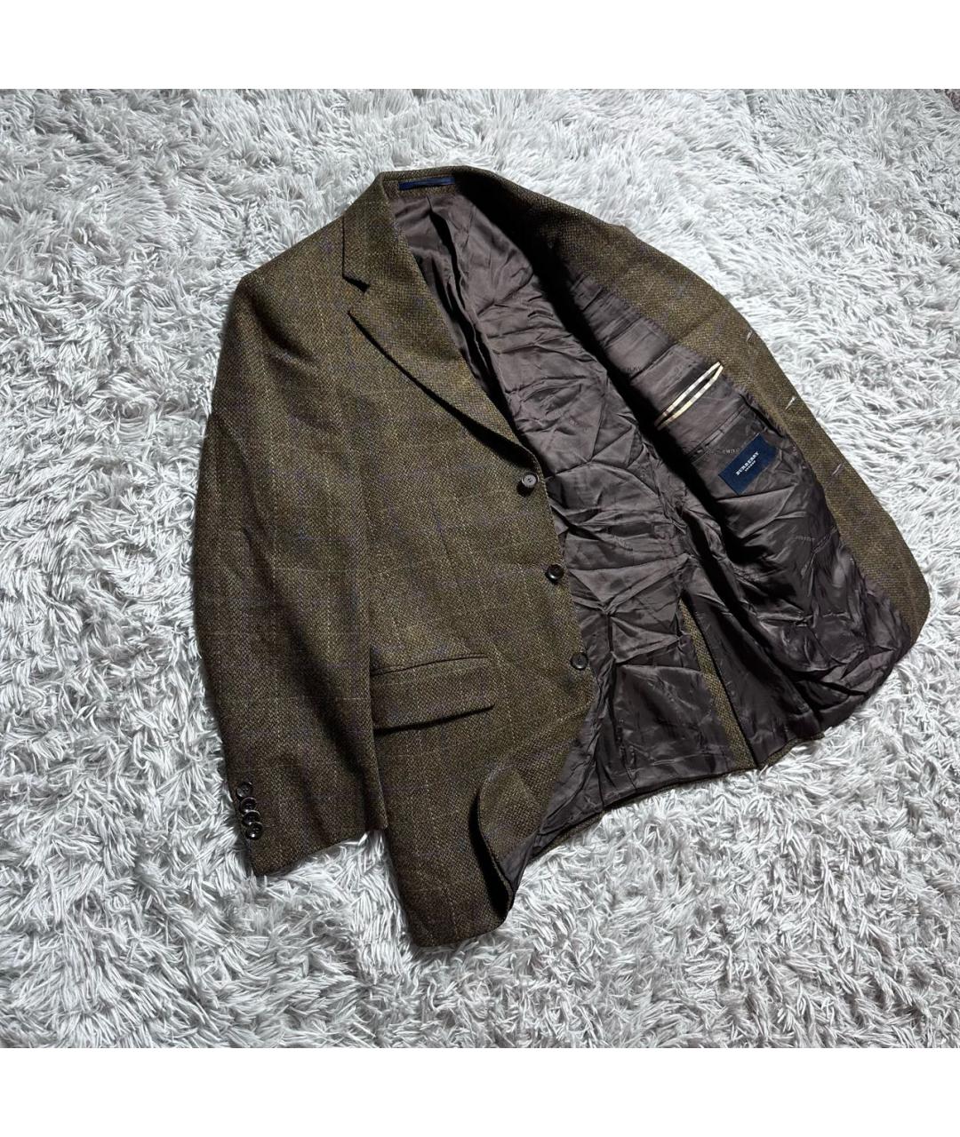 BURBERRY Зеленый шерстяной пиджак, фото 3