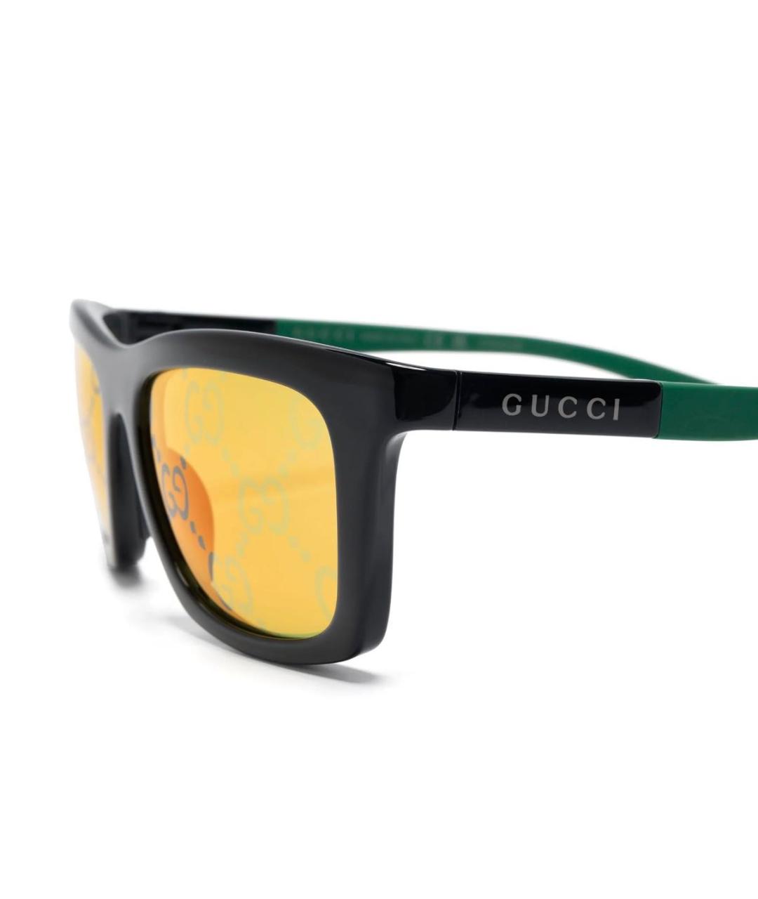 GUCCI Желтые пластиковые солнцезащитные очки, фото 3