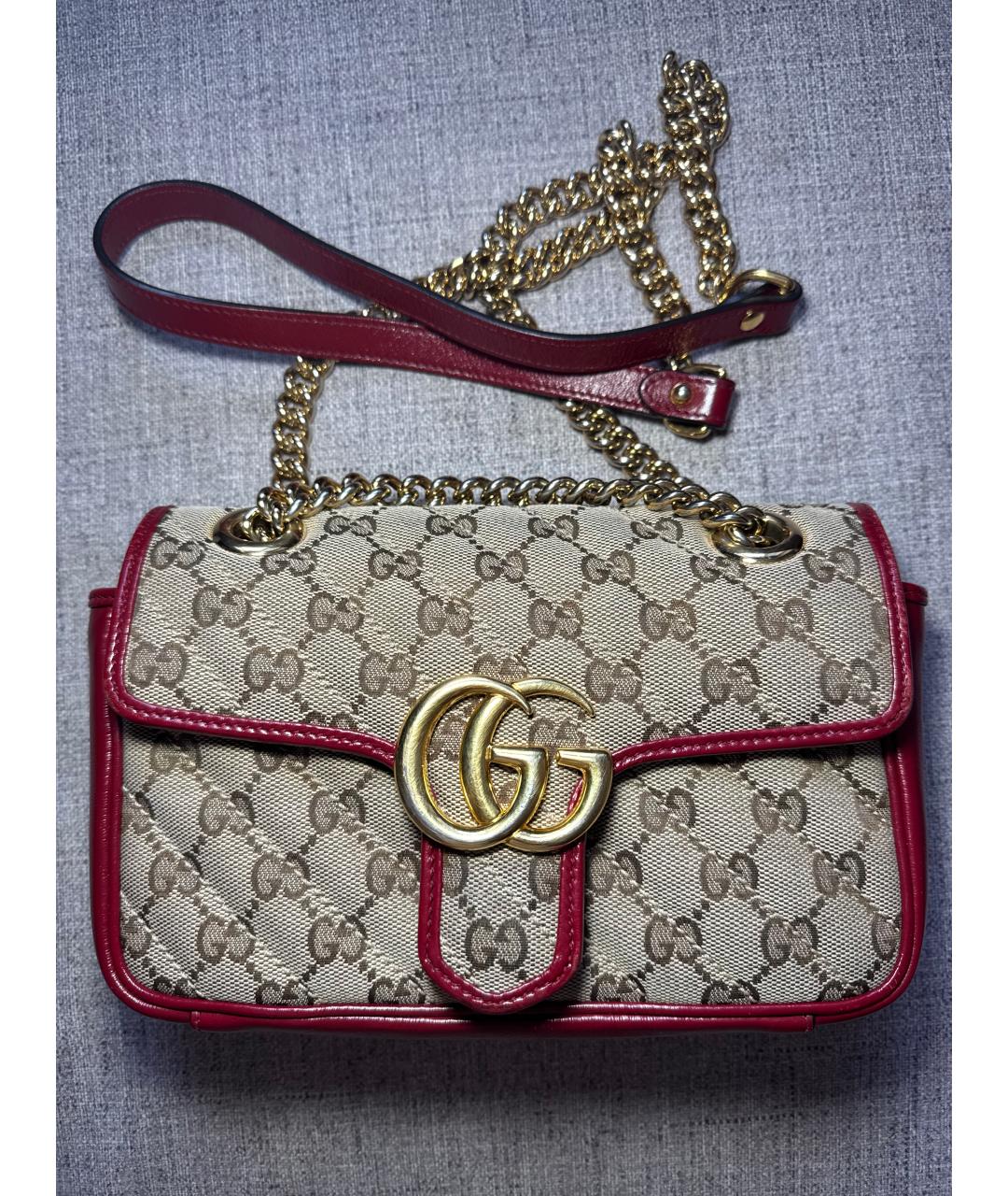 GUCCI Красная кожаная сумка через плечо, фото 7