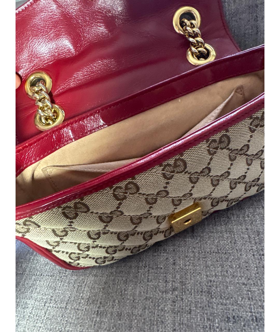 GUCCI Красная кожаная сумка через плечо, фото 4