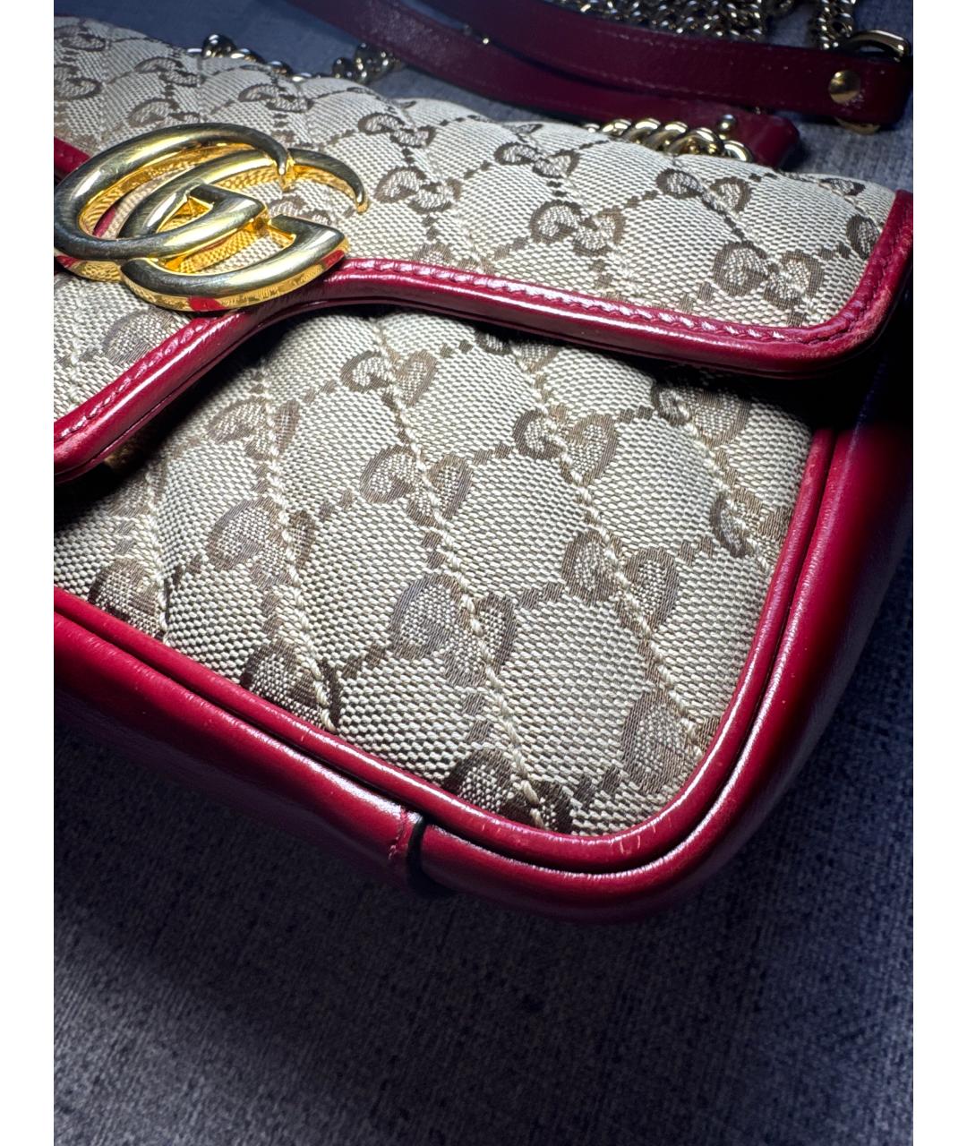 GUCCI Красная кожаная сумка через плечо, фото 2