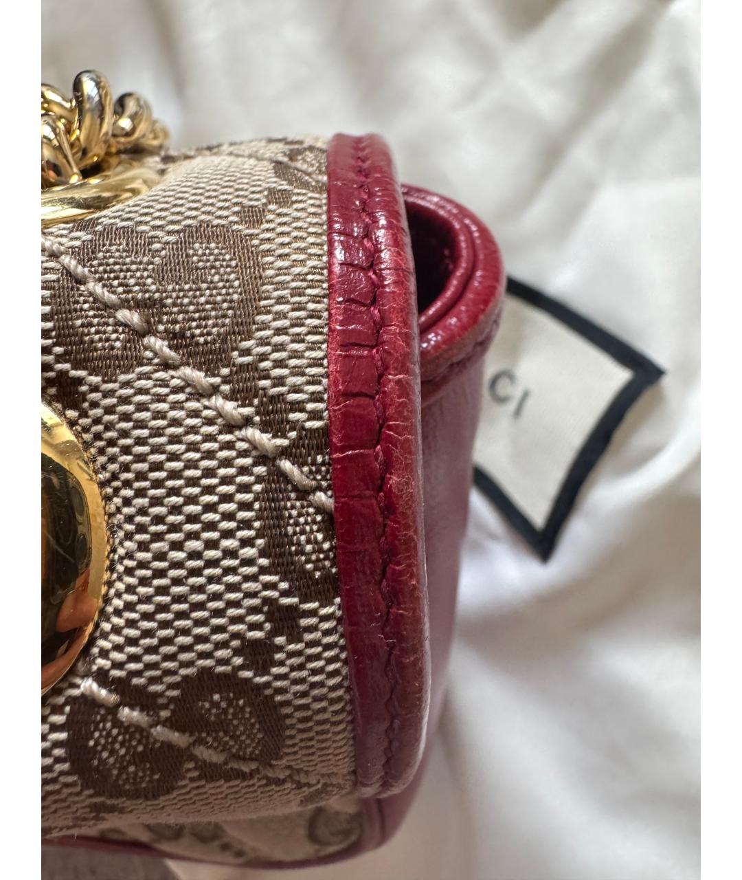 GUCCI Красная кожаная сумка через плечо, фото 6