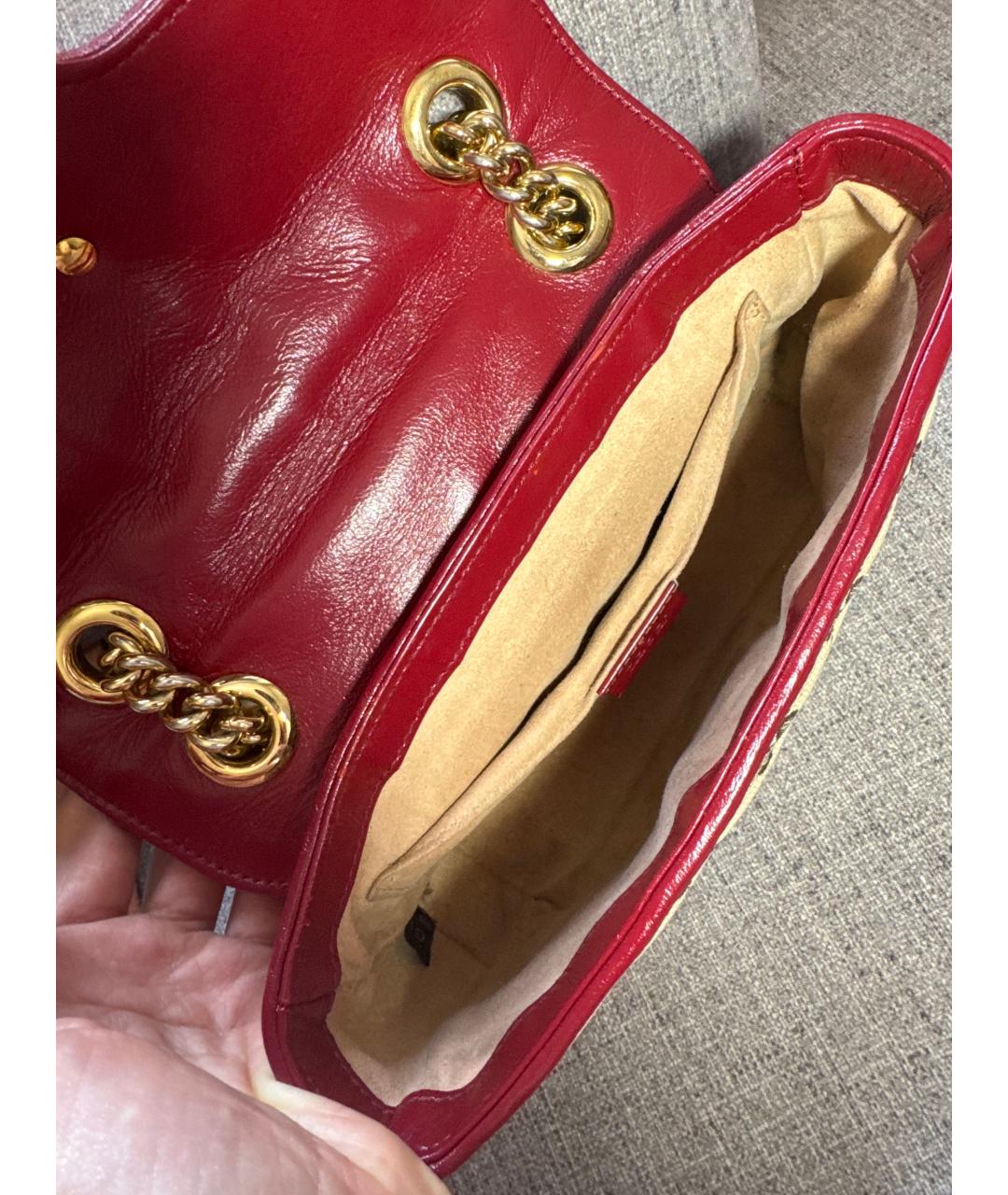 GUCCI Красная кожаная сумка через плечо, фото 5