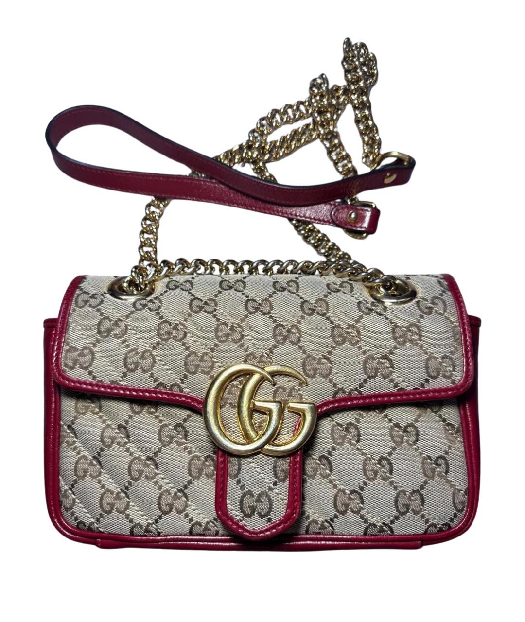 GUCCI Красная кожаная сумка через плечо, фото 1